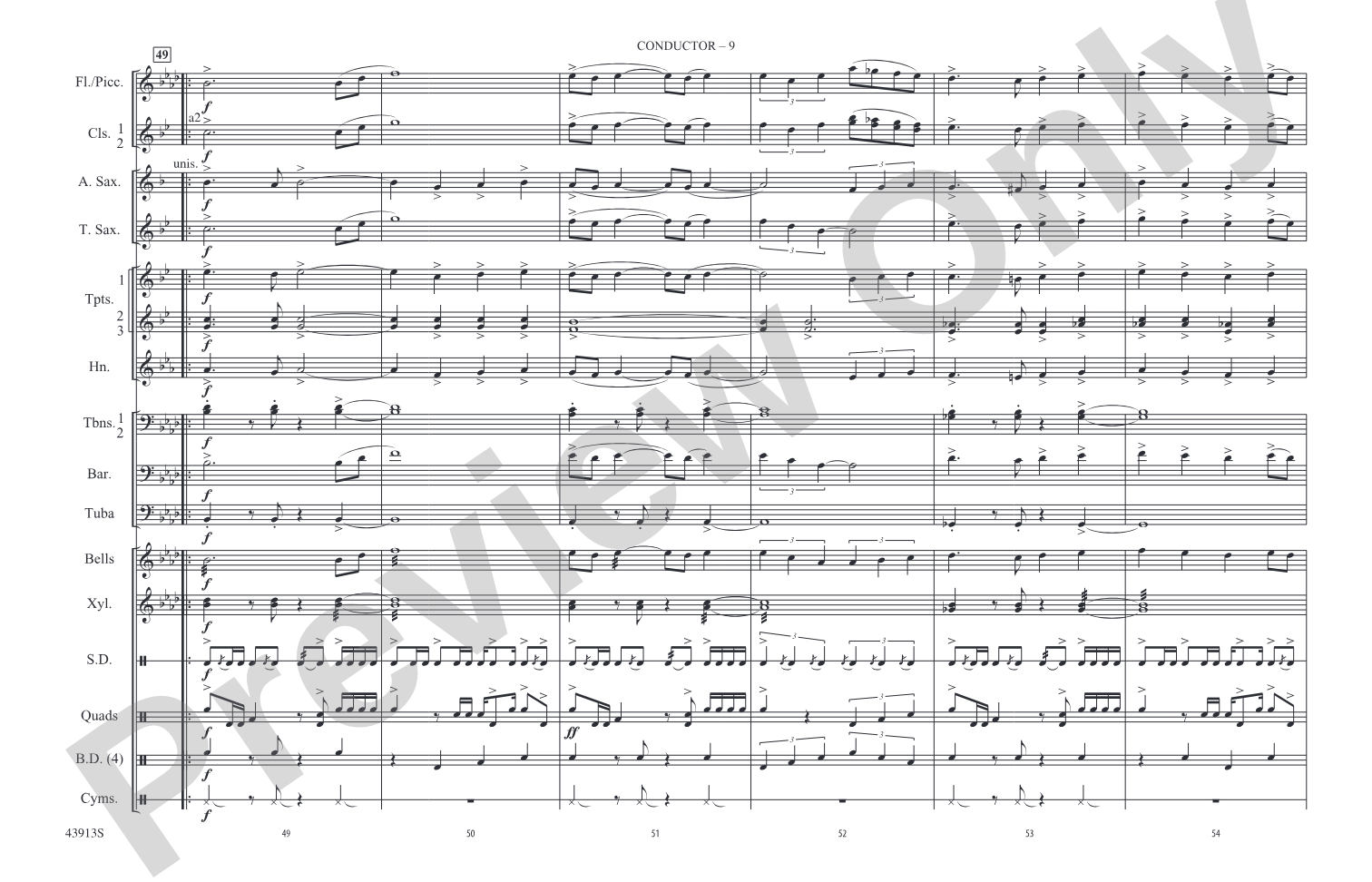 Con Slancio: Marching Band Conductor Score & Parts