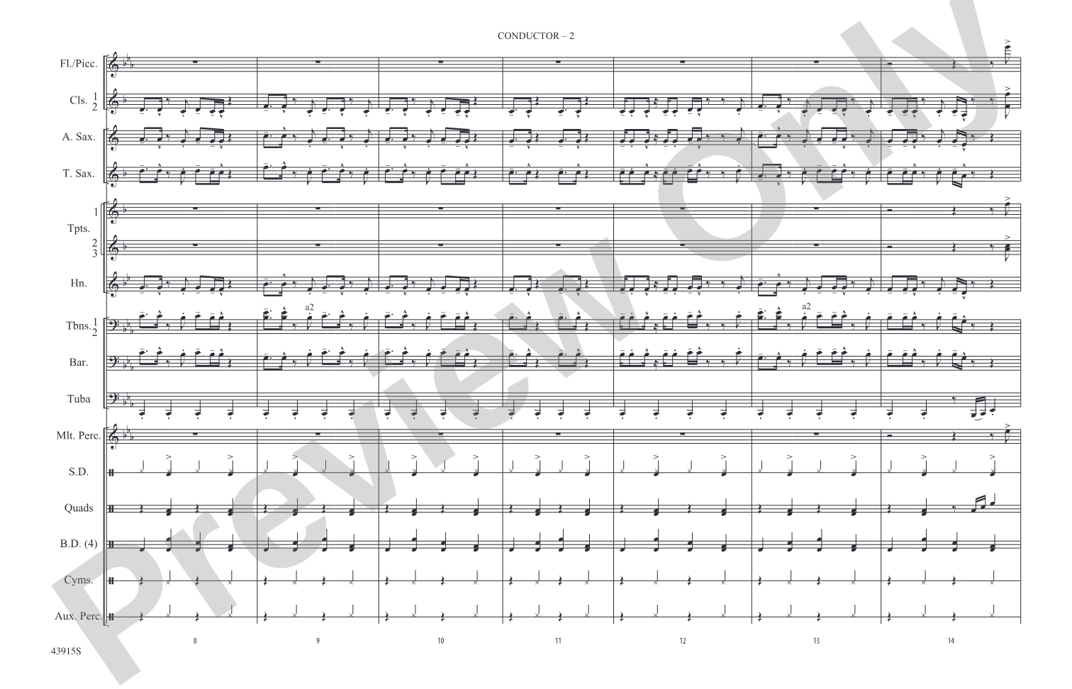 Uptown Funk: Marching Band Conductor Score & Parts