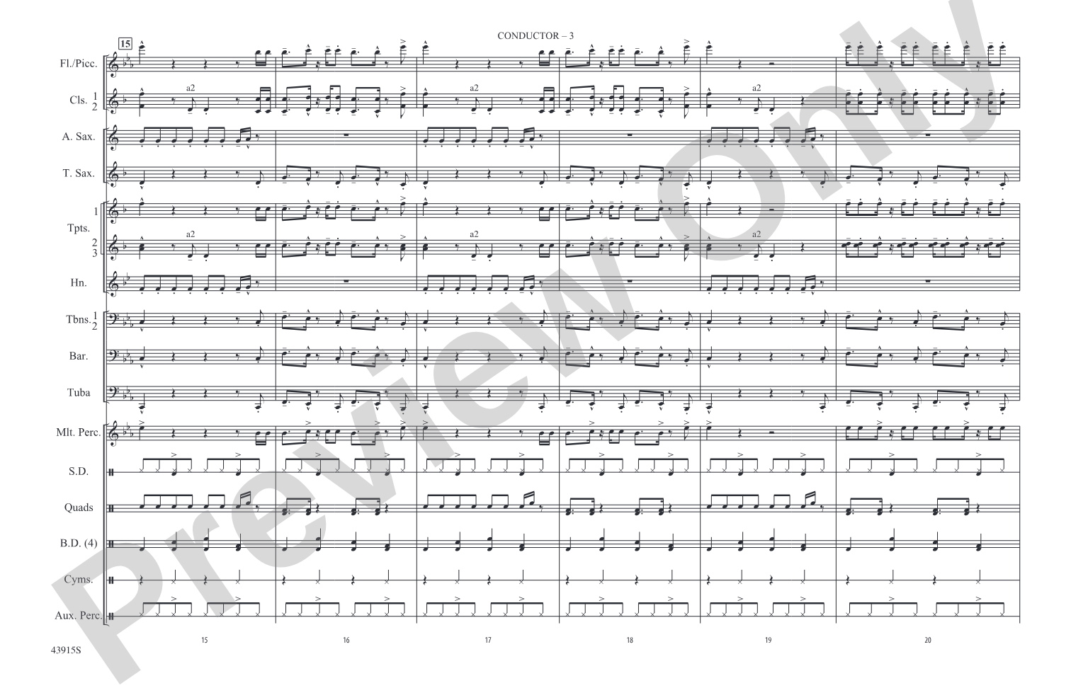 Uptown Funk: Marching Band Conductor Score & Parts
