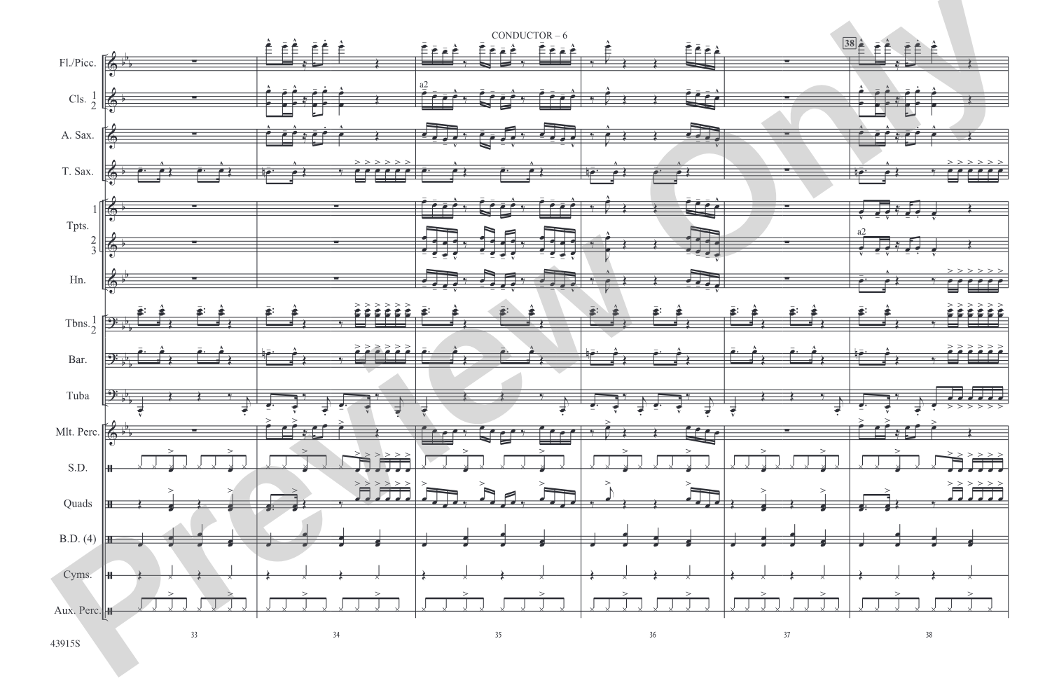 Uptown Funk: Marching Band Conductor Score & Parts