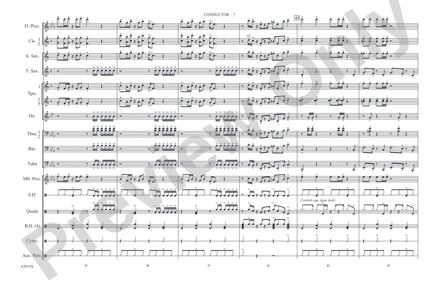 Uptown Funk: Marching Band Conductor Score & Parts