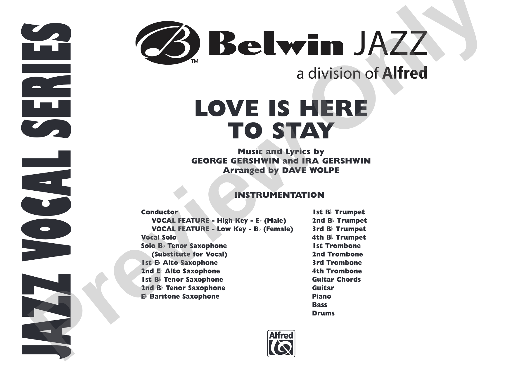 Love Is Here to Stay: Vocal Solo with Jazz Ensemble Conductor Score & Parts