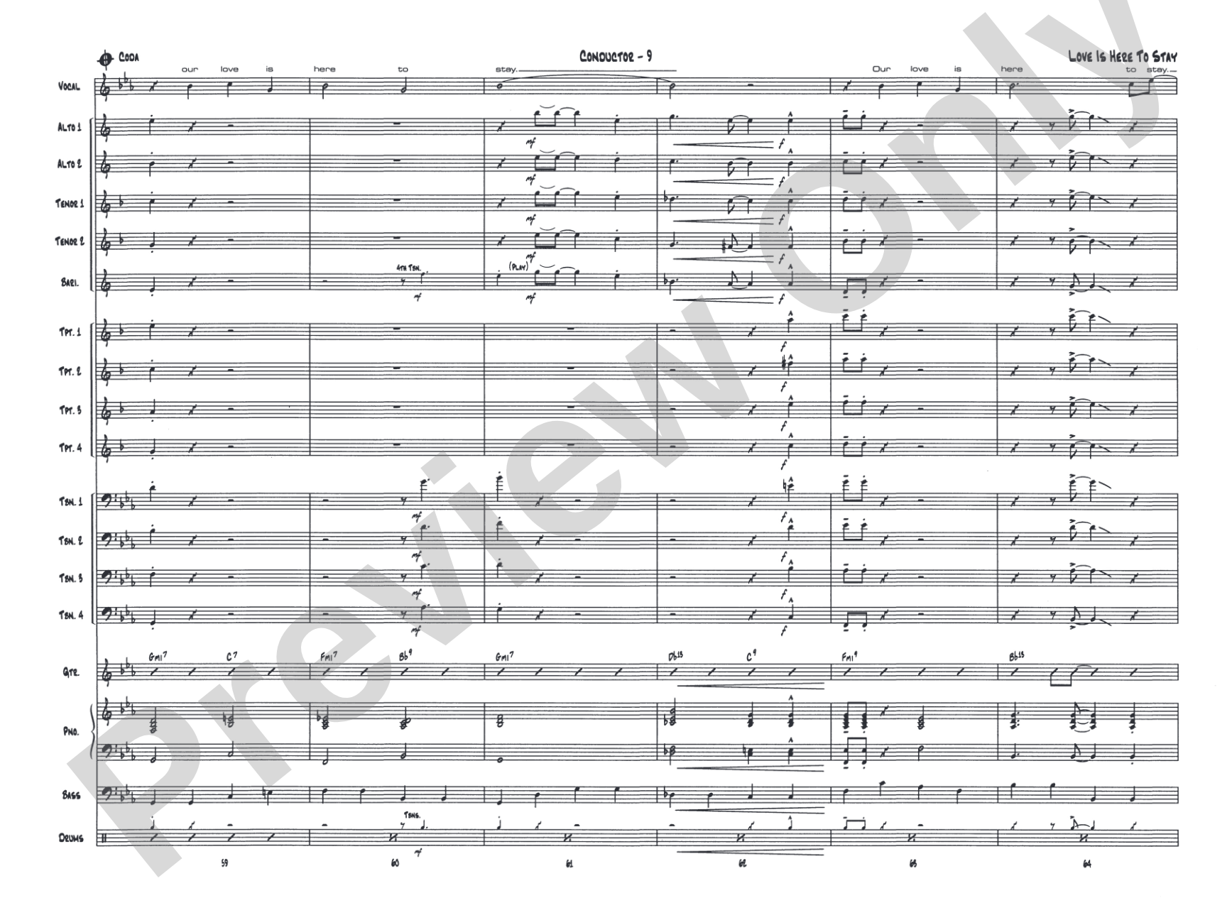 Love Is Here to Stay: Vocal Solo with Jazz Ensemble Conductor Score & Parts