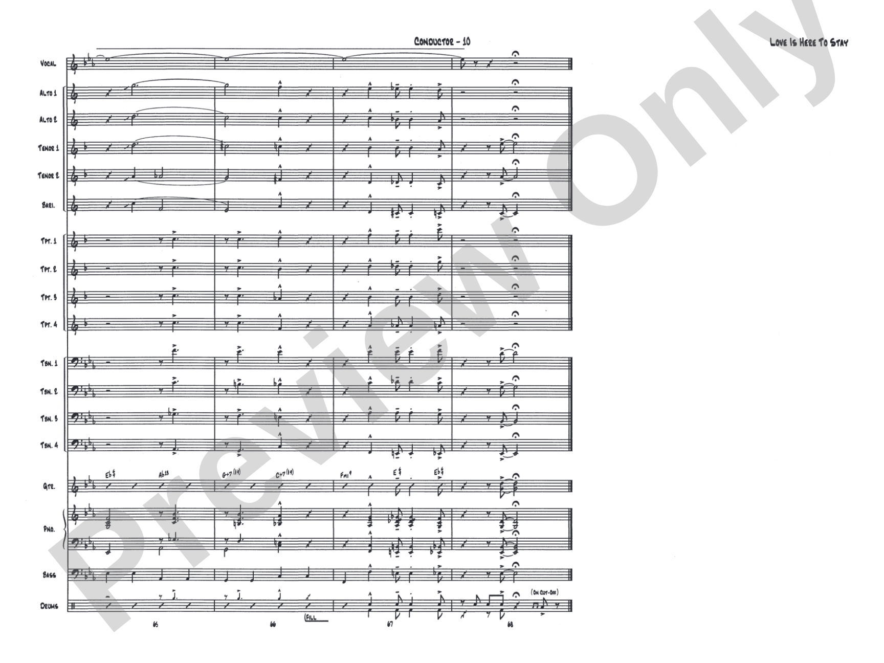 Love Is Here to Stay: Vocal Solo with Jazz Ensemble Conductor Score & Parts