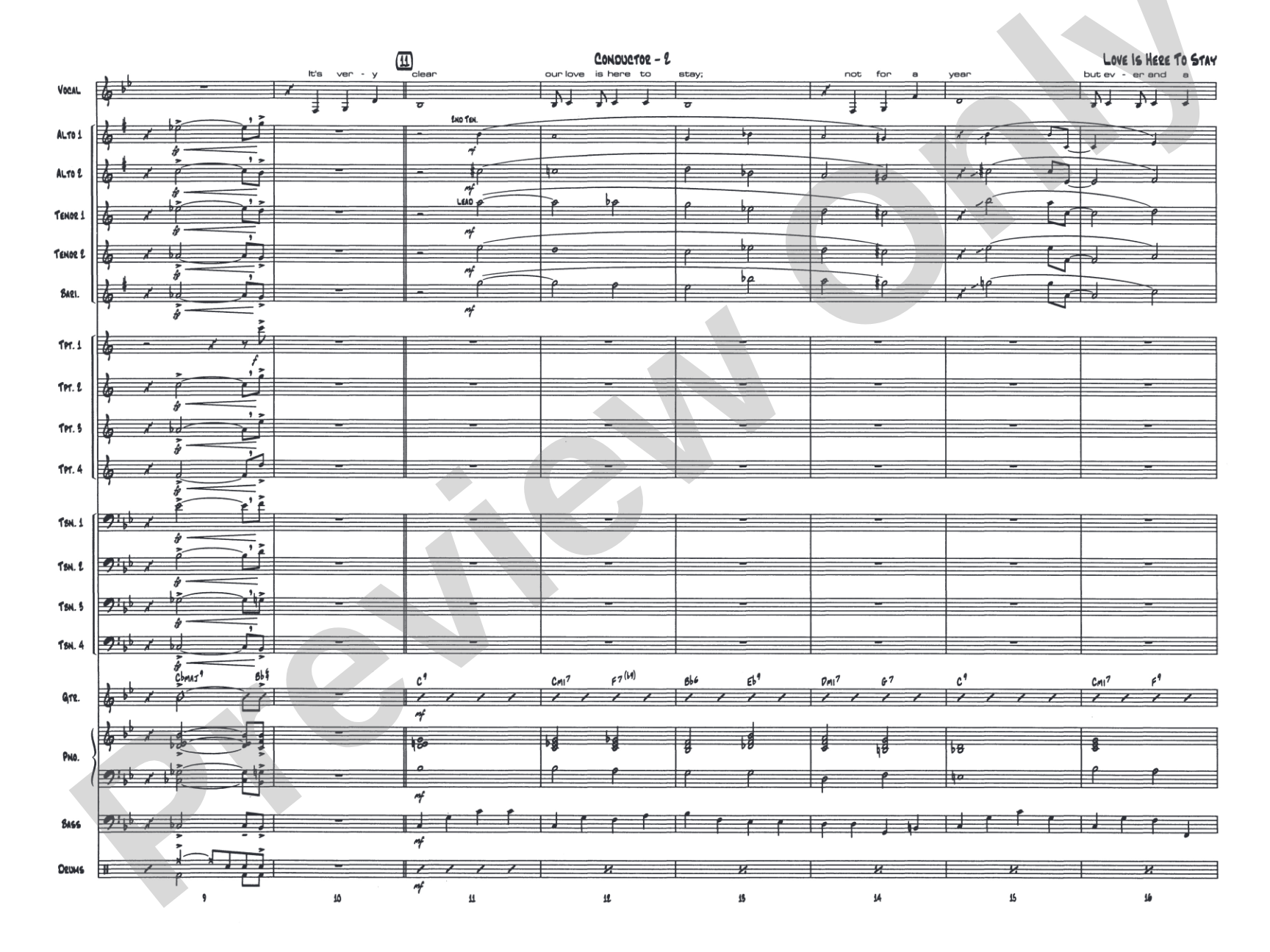 Love Is Here to Stay: Vocal Solo with Jazz Ensemble Conductor Score & Parts
