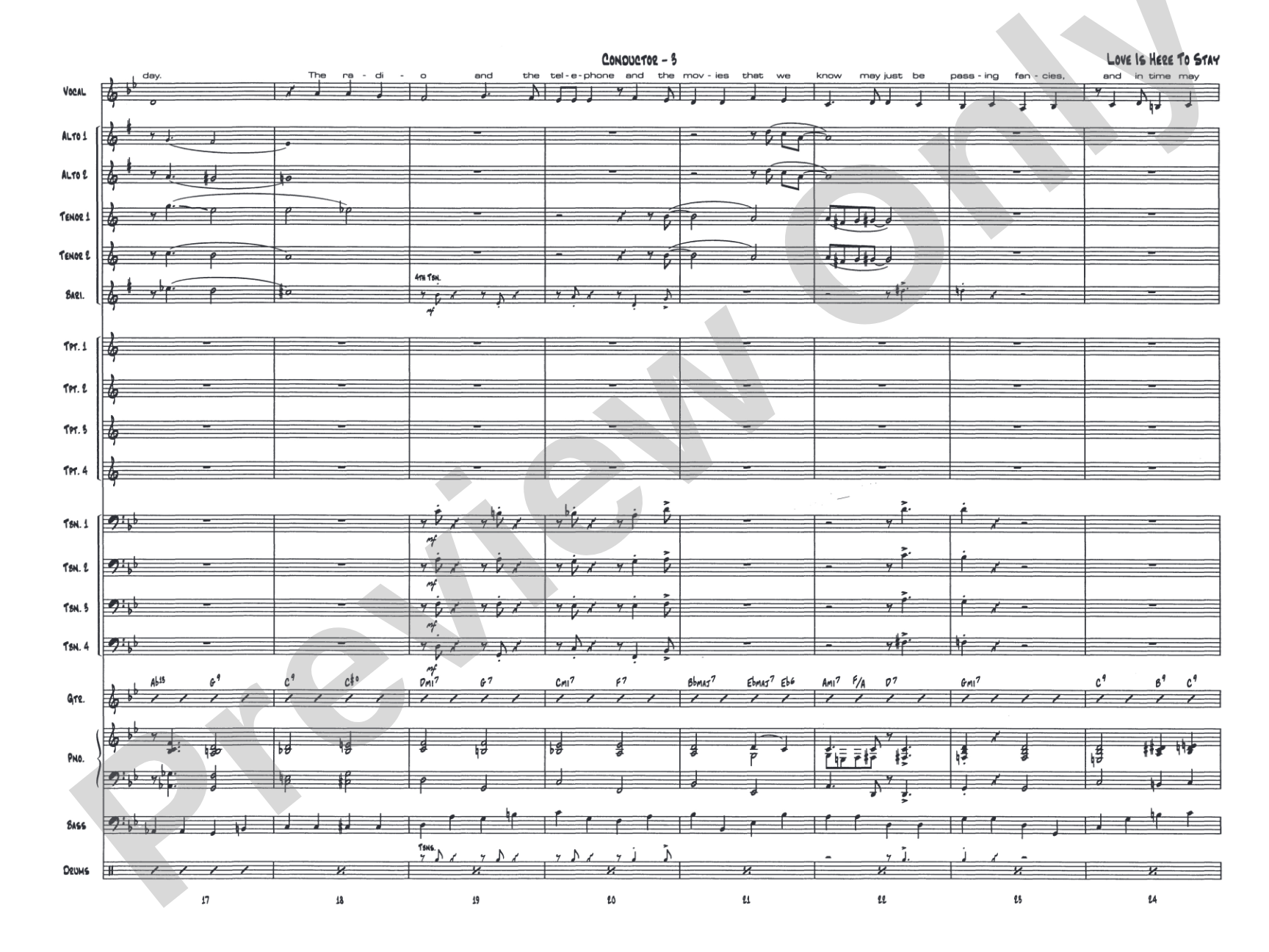 Love Is Here to Stay: Vocal Solo with Jazz Ensemble Conductor Score & Parts