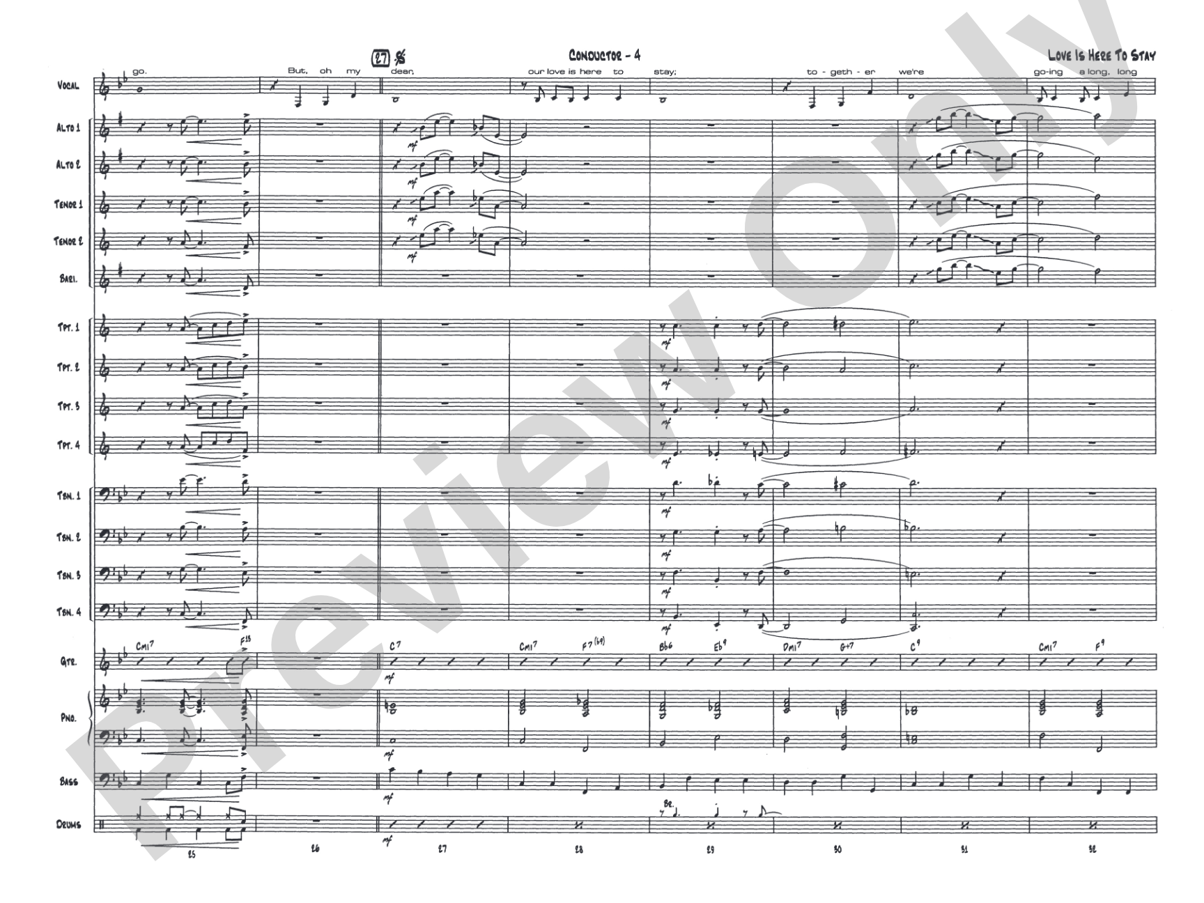 Love Is Here to Stay: Vocal Solo with Jazz Ensemble Conductor Score & Parts