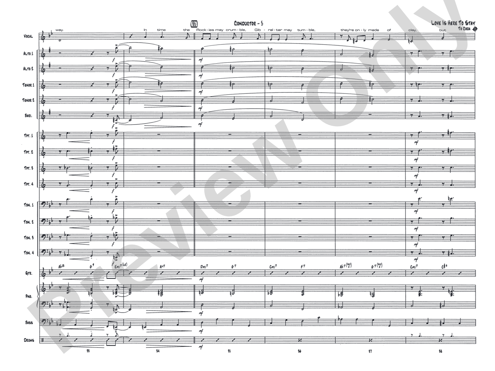 Love Is Here to Stay: Vocal Solo with Jazz Ensemble Conductor Score & Parts
