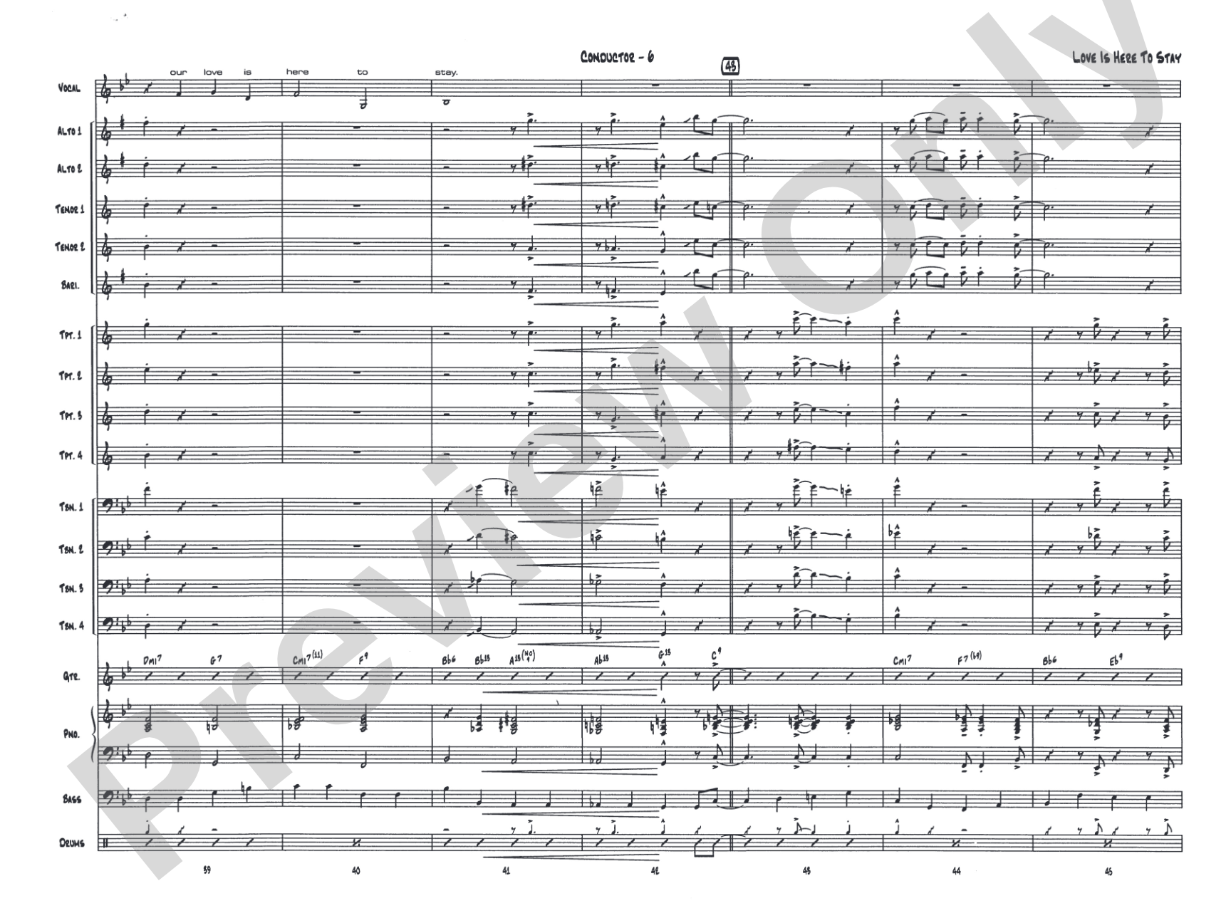 Love Is Here to Stay: Vocal Solo with Jazz Ensemble Conductor Score & Parts