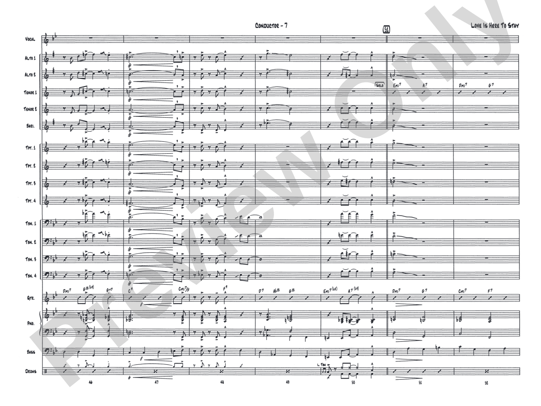 Love Is Here to Stay: Vocal Solo with Jazz Ensemble Conductor Score & Parts