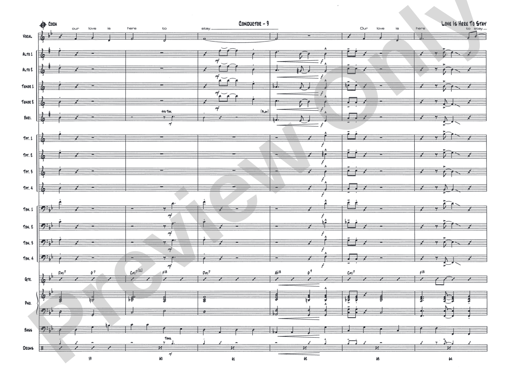 Love Is Here to Stay: Vocal Solo with Jazz Ensemble Conductor Score & Parts