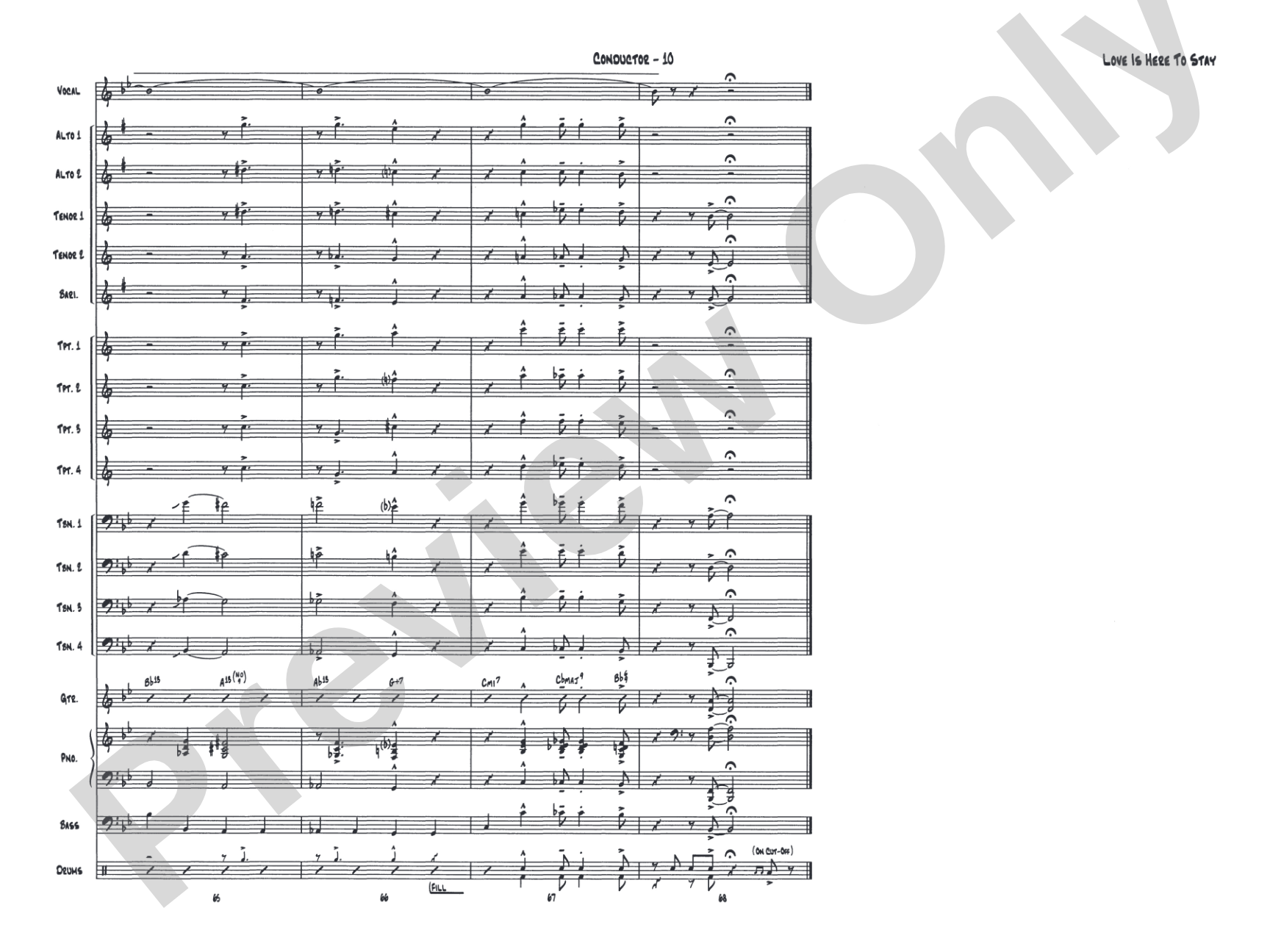 Love Is Here to Stay: Vocal Solo with Jazz Ensemble Conductor Score & Parts