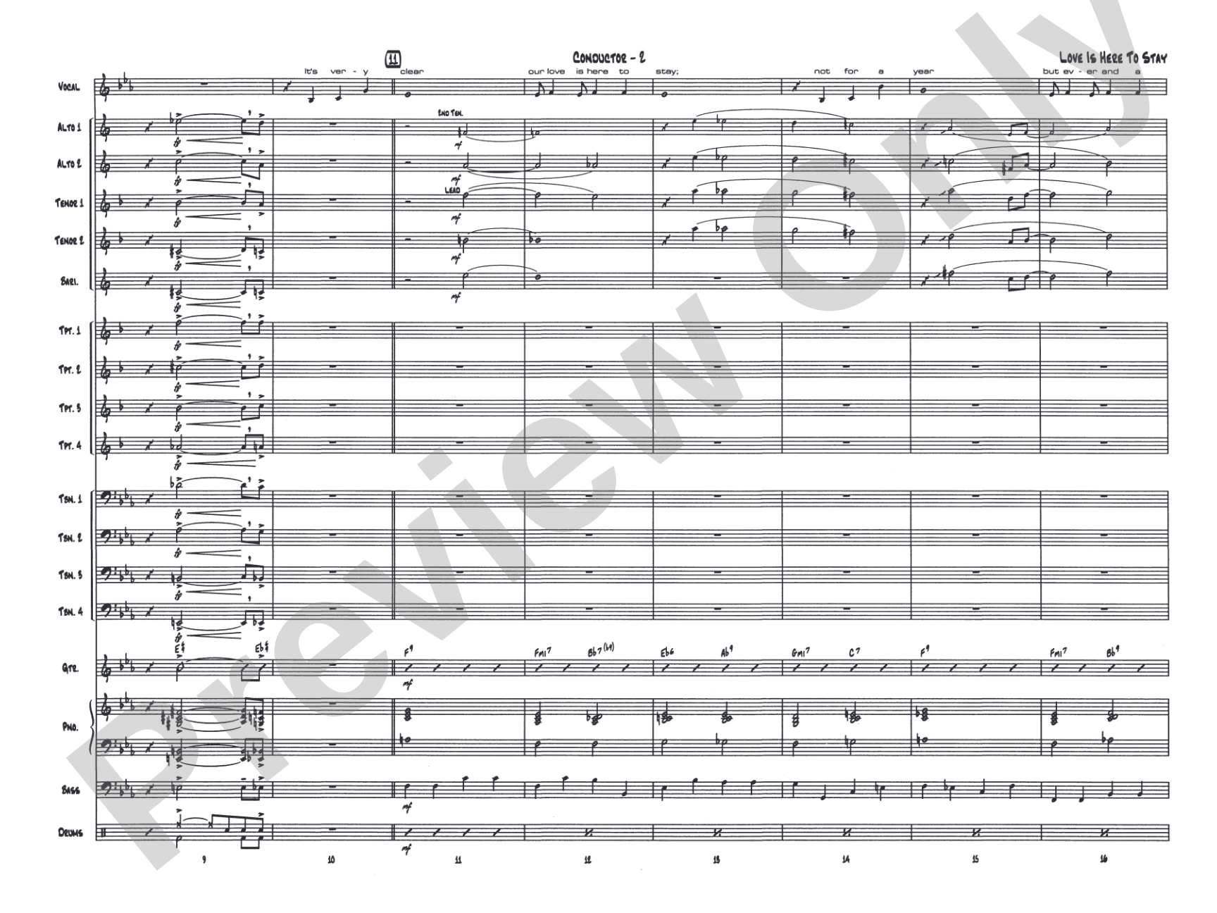 Love Is Here to Stay: Vocal Solo with Jazz Ensemble Conductor Score & Parts
