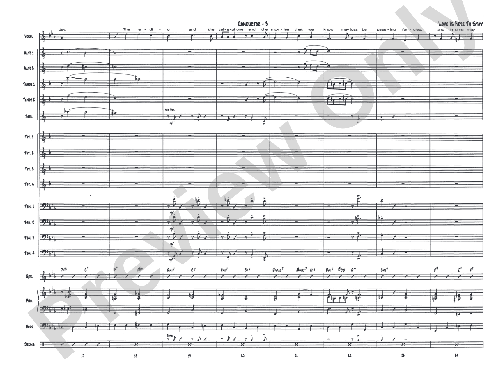 Love Is Here to Stay: Vocal Solo with Jazz Ensemble Conductor Score & Parts