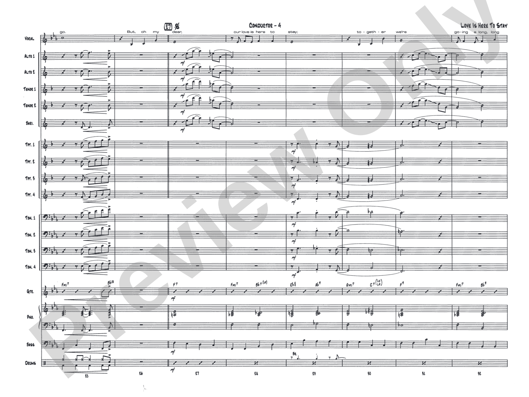 Love Is Here to Stay: Vocal Solo with Jazz Ensemble Conductor Score & Parts