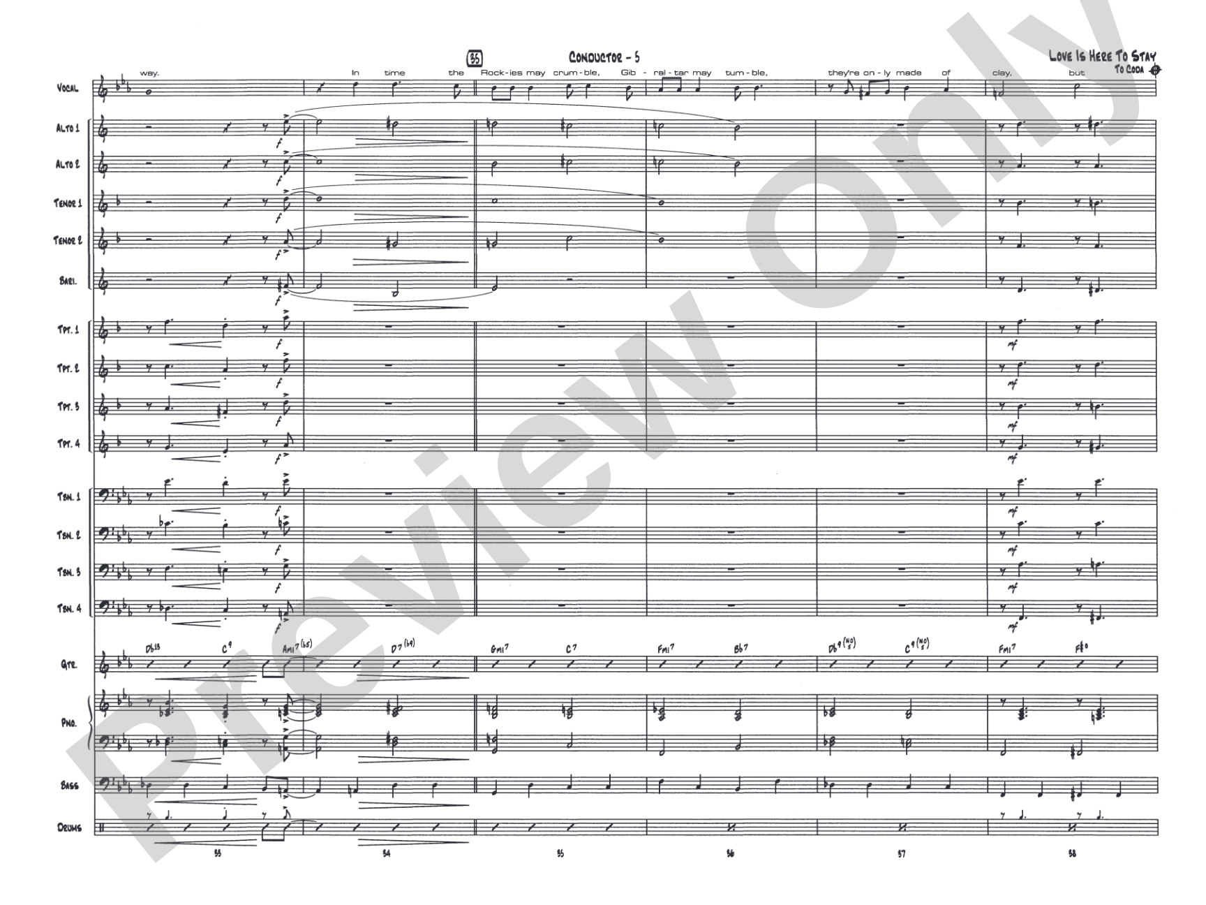 Love Is Here to Stay: Vocal Solo with Jazz Ensemble Conductor Score & Parts