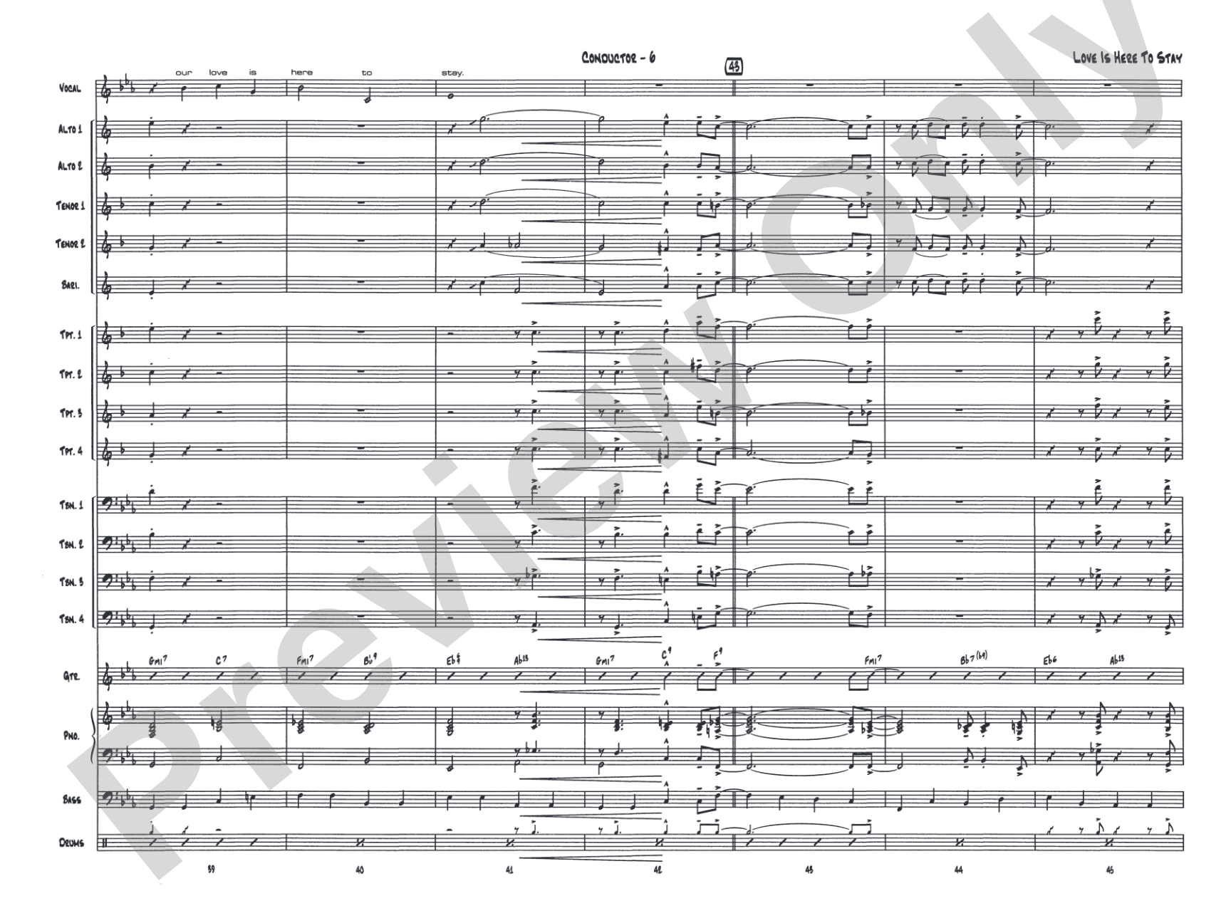 Love Is Here to Stay: Vocal Solo with Jazz Ensemble Conductor Score & Parts