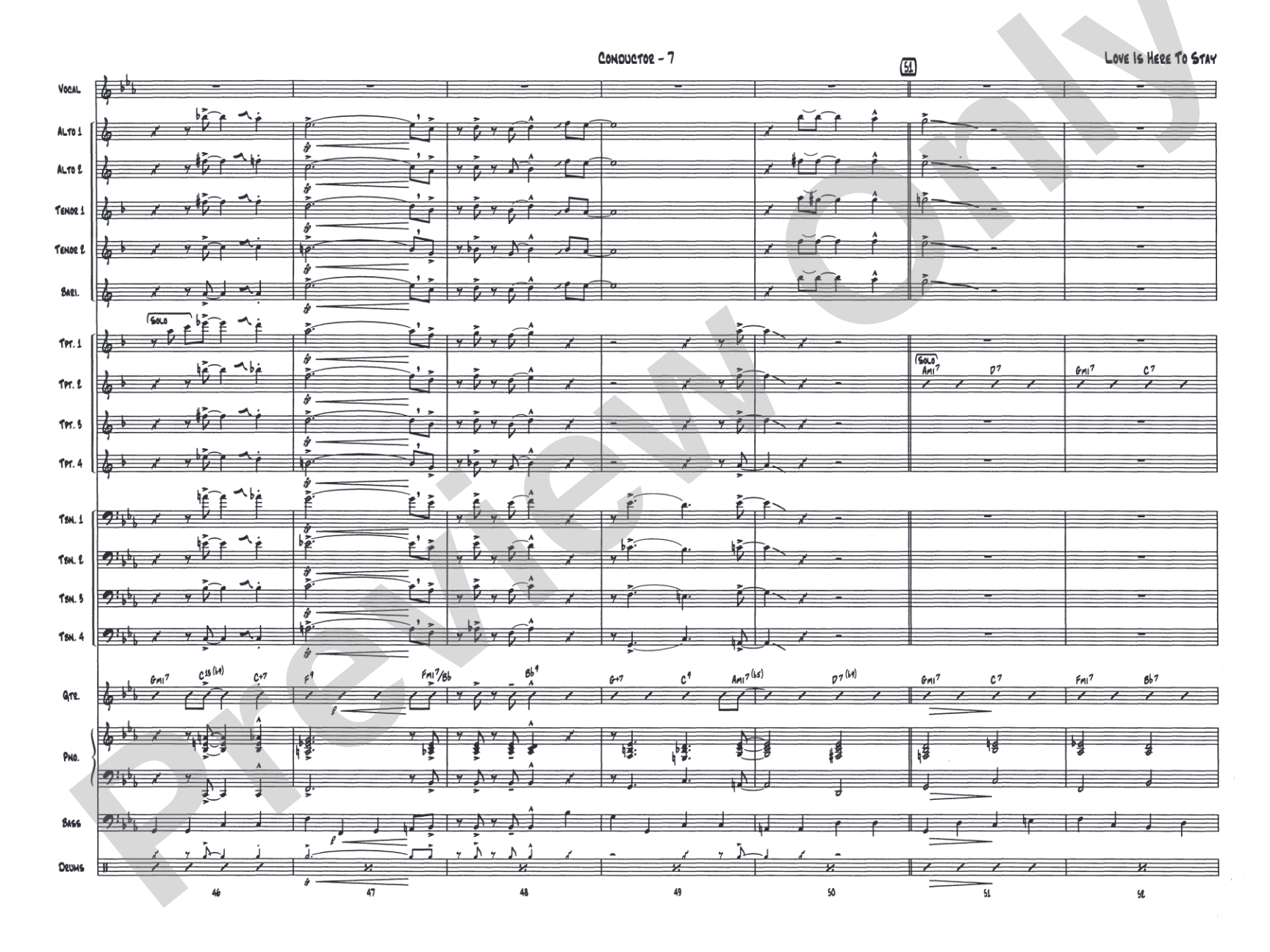 Love Is Here to Stay: Vocal Solo with Jazz Ensemble Conductor Score & Parts