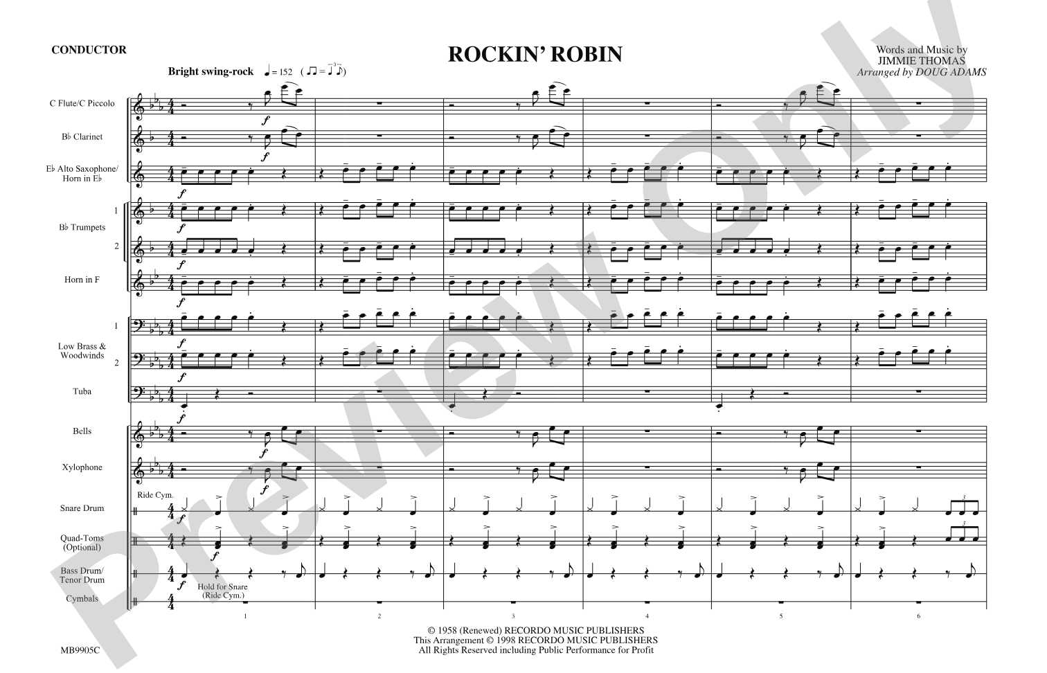 Rockin' Robin: Score