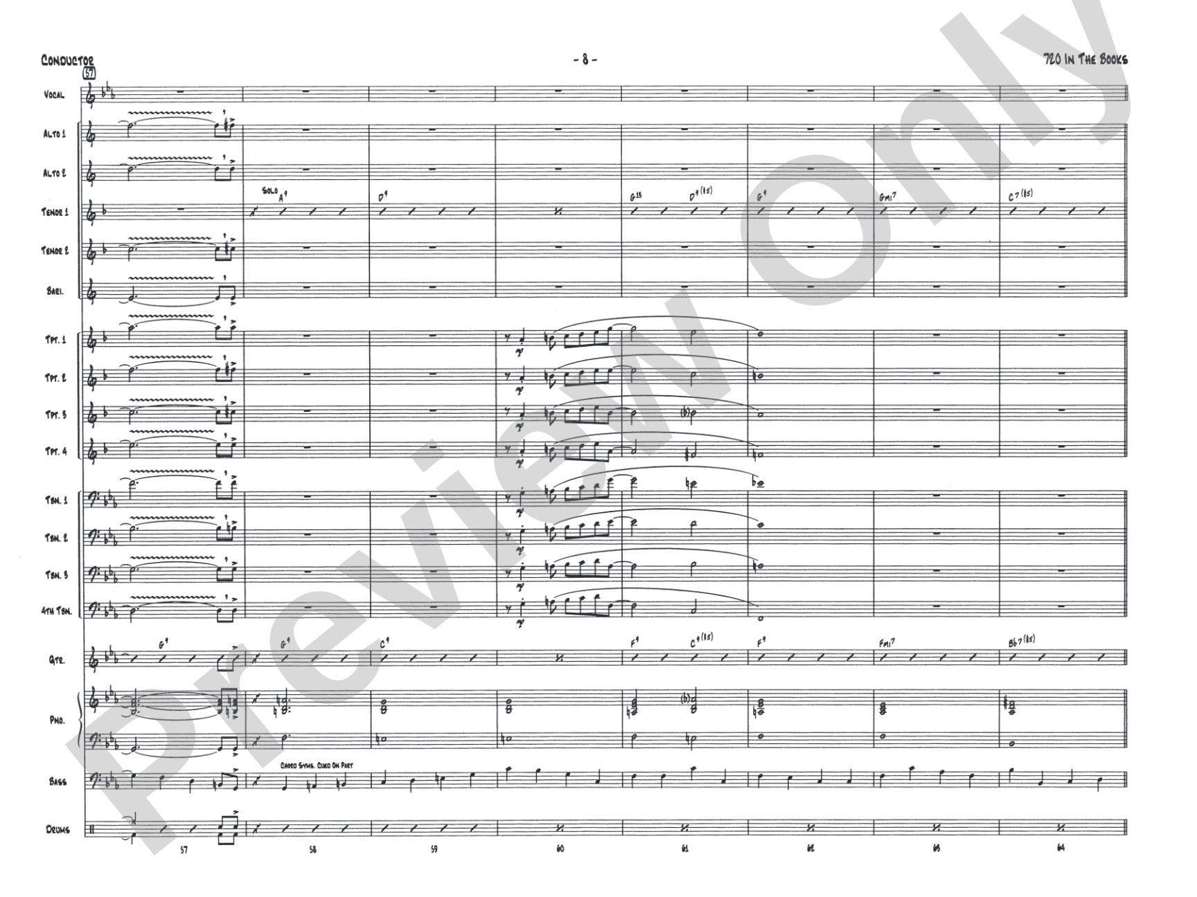 720 in the Books: Vocal Solo with Jazz Ensemble Conductor Score & Parts