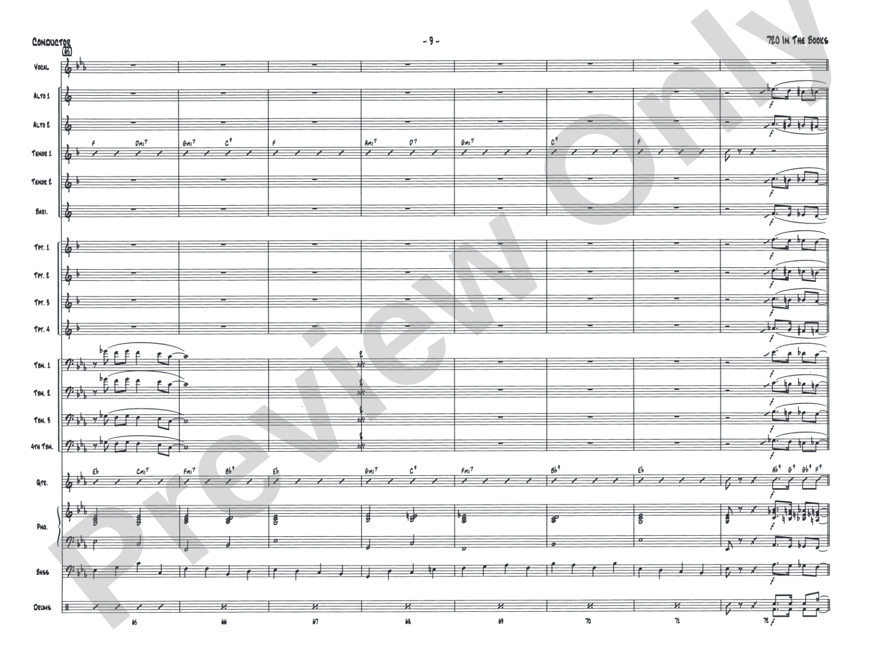 720 in the Books: Vocal Solo with Jazz Ensemble Conductor Score & Parts