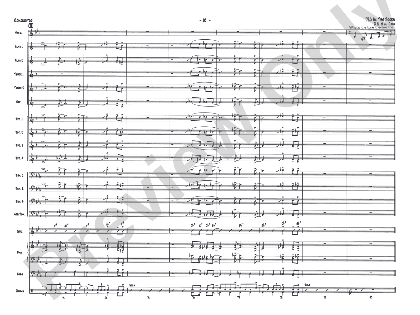 720 in the Books: Vocal Solo with Jazz Ensemble Conductor Score & Parts