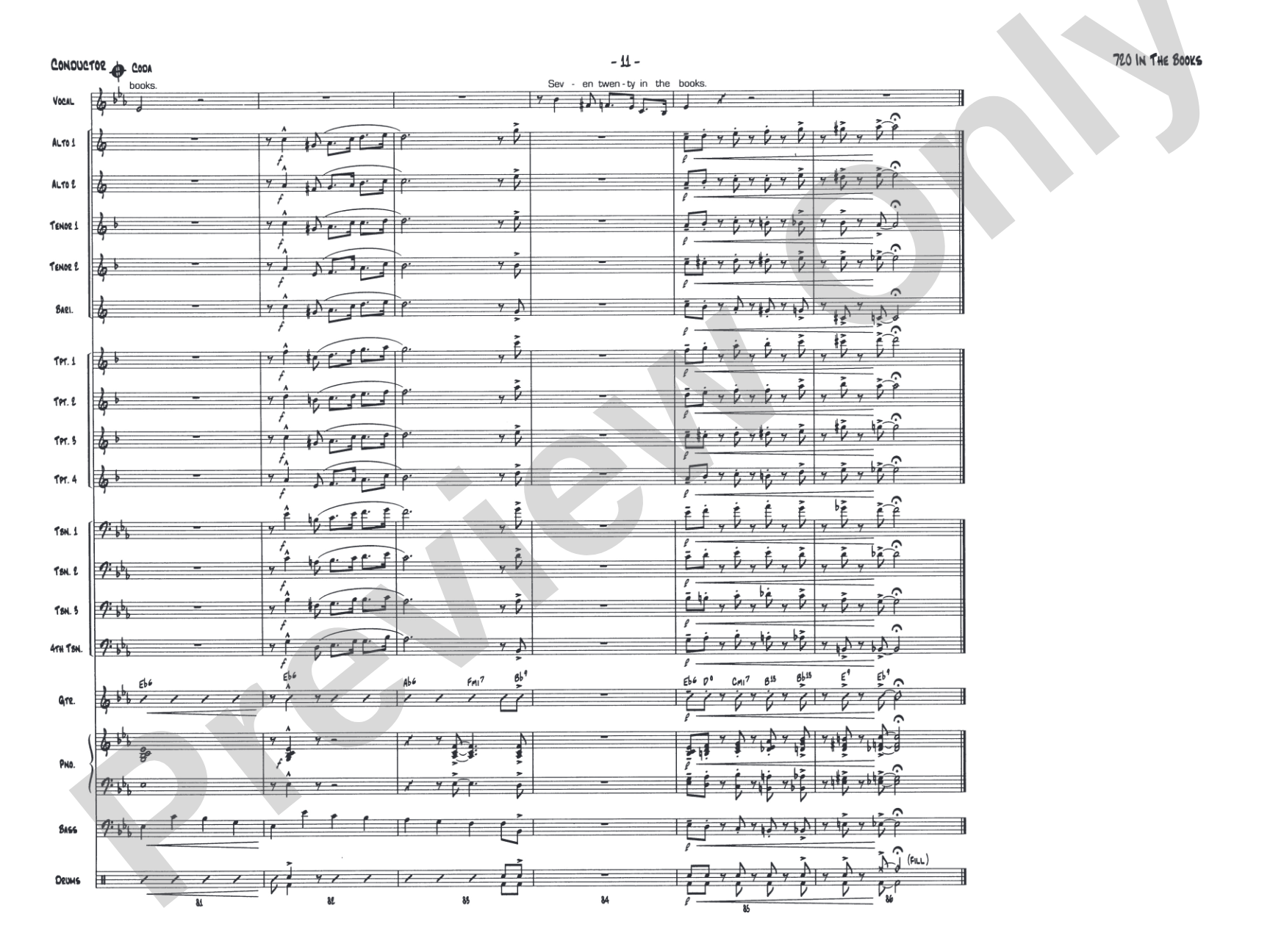 720 in the Books: Vocal Solo with Jazz Ensemble Conductor Score & Parts