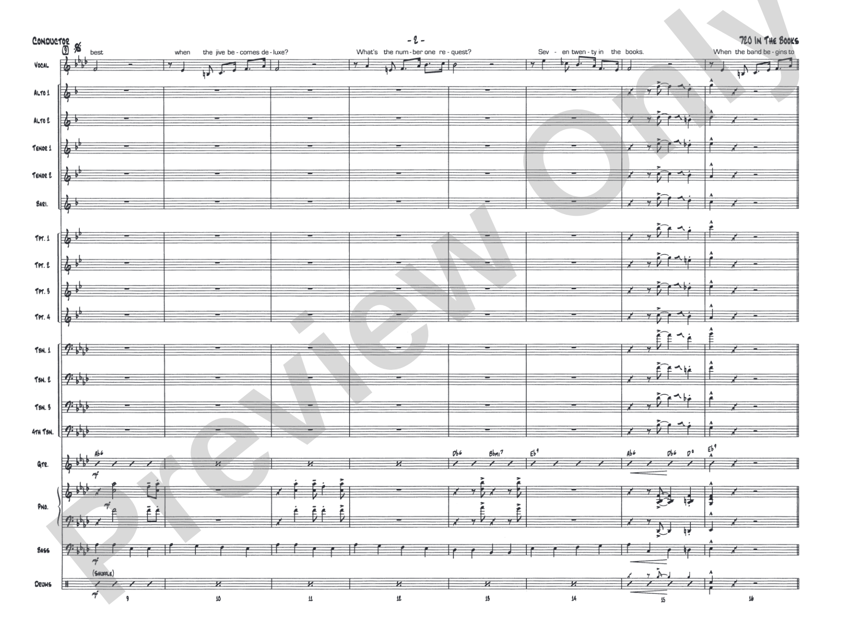 720 in the Books: Vocal Solo with Jazz Ensemble Conductor Score & Parts