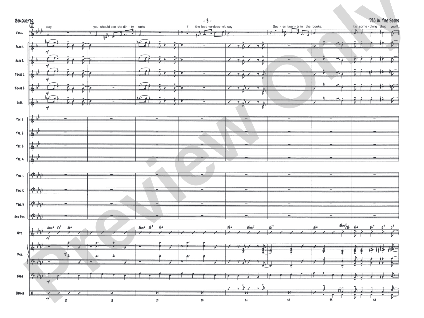 720 in the Books: Vocal Solo with Jazz Ensemble Conductor Score & Parts