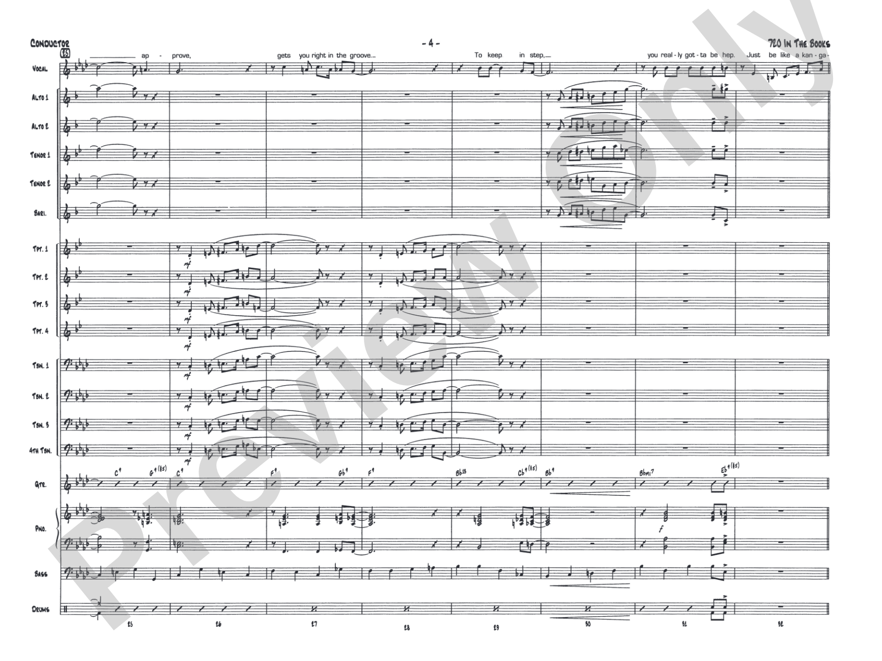 720 in the Books: Vocal Solo with Jazz Ensemble Conductor Score & Parts