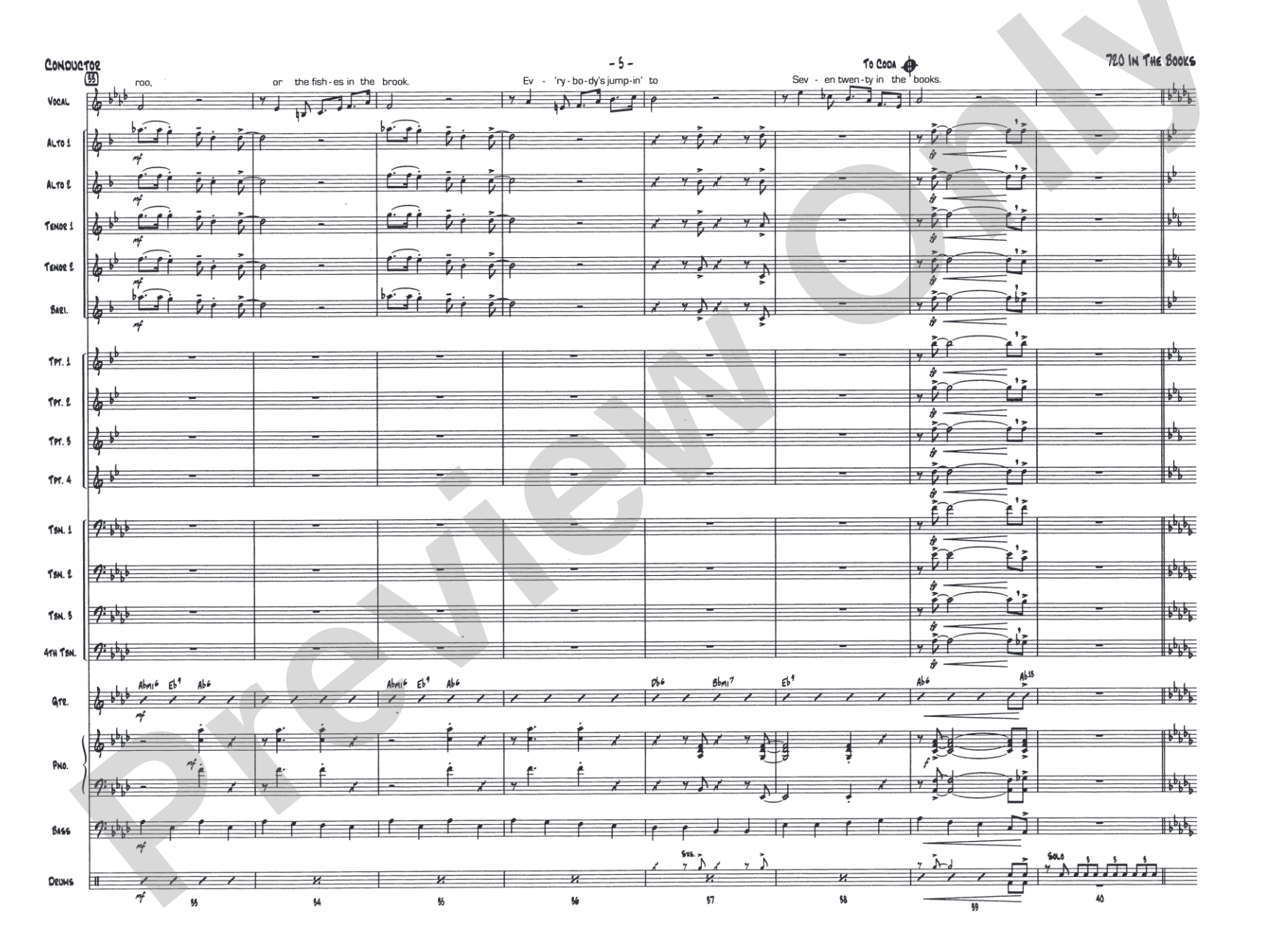 720 in the Books: Vocal Solo with Jazz Ensemble Conductor Score & Parts