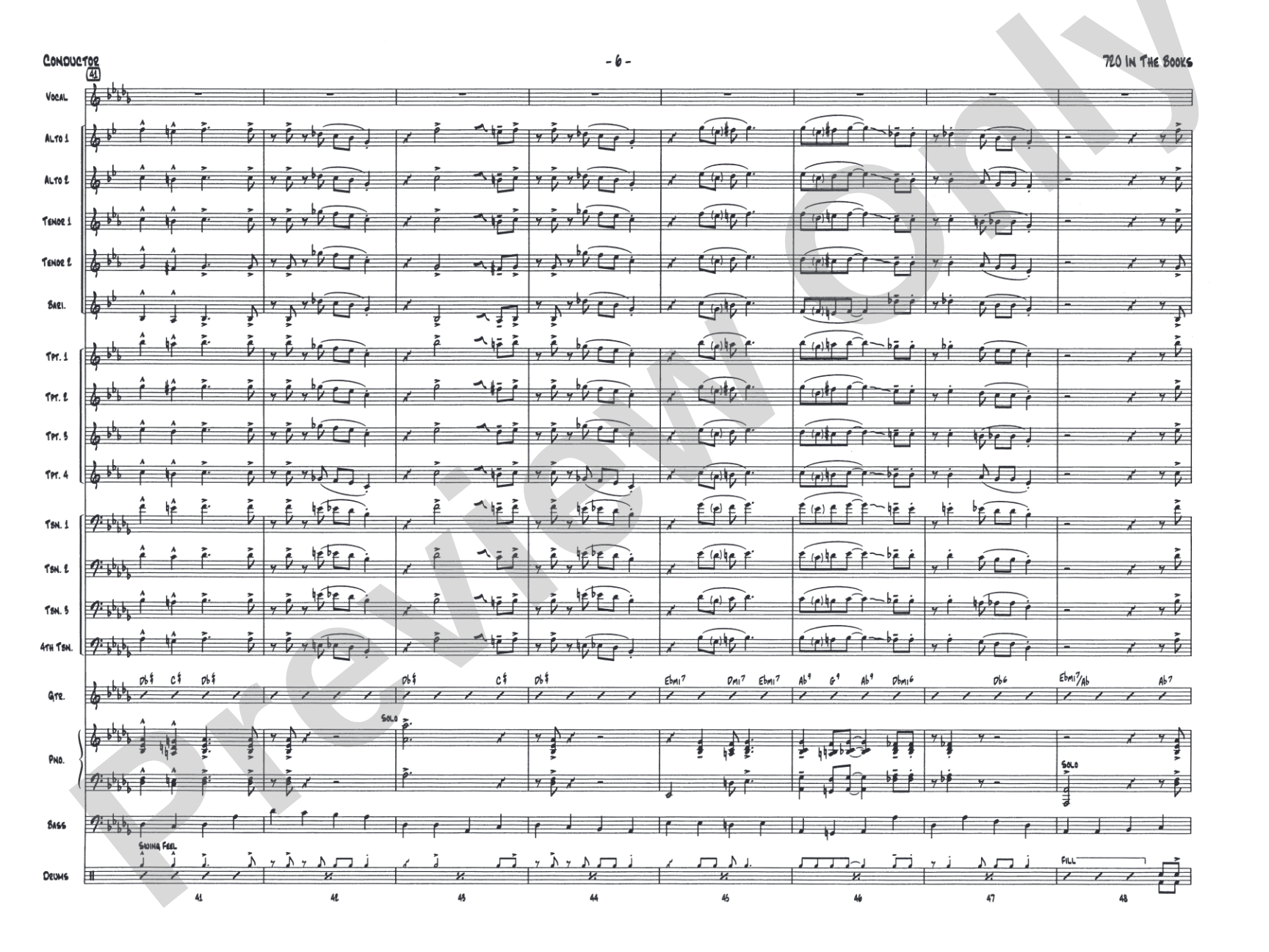 720 in the Books: Vocal Solo with Jazz Ensemble Conductor Score & Parts