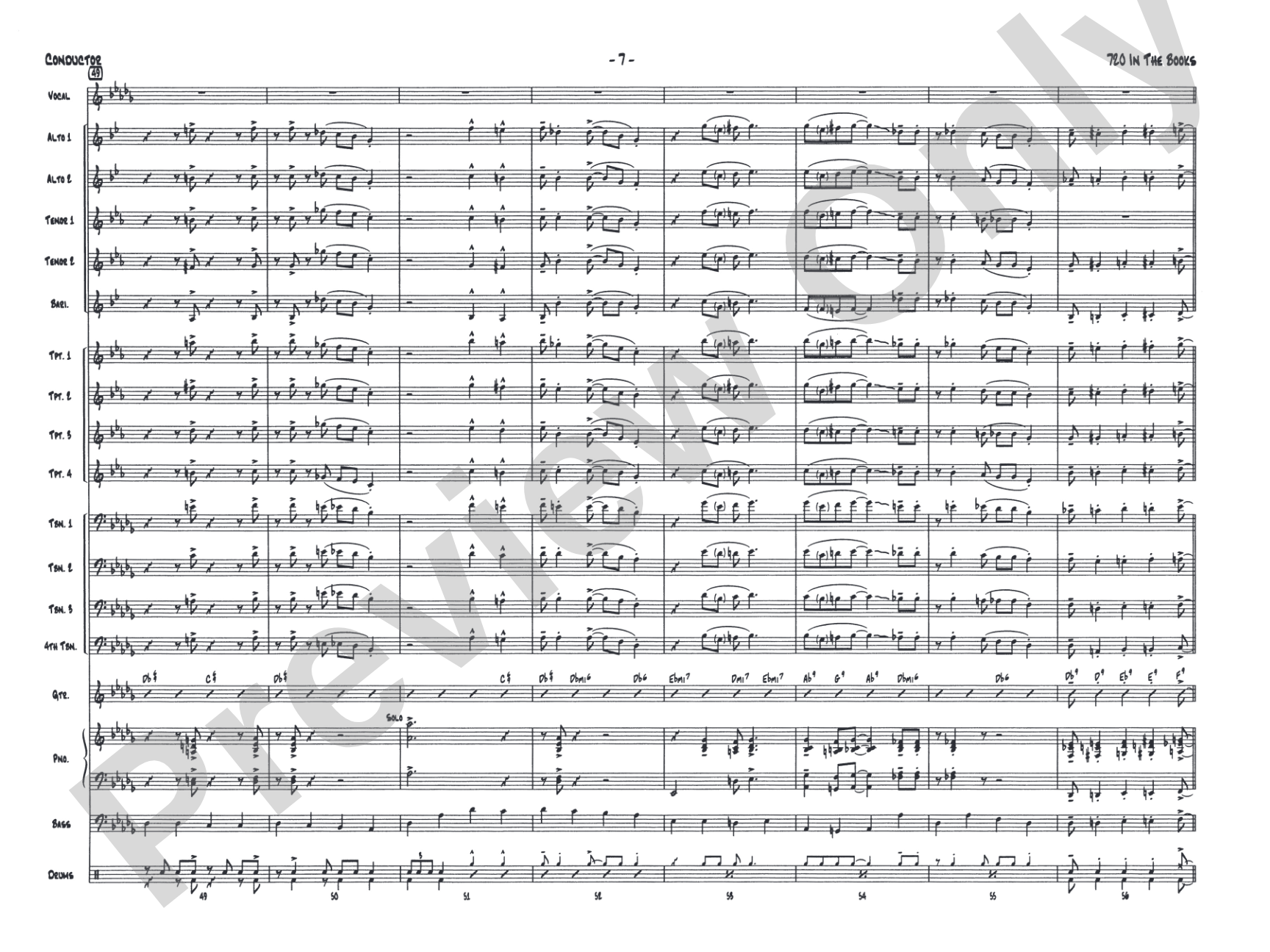 720 in the Books: Vocal Solo with Jazz Ensemble Conductor Score & Parts