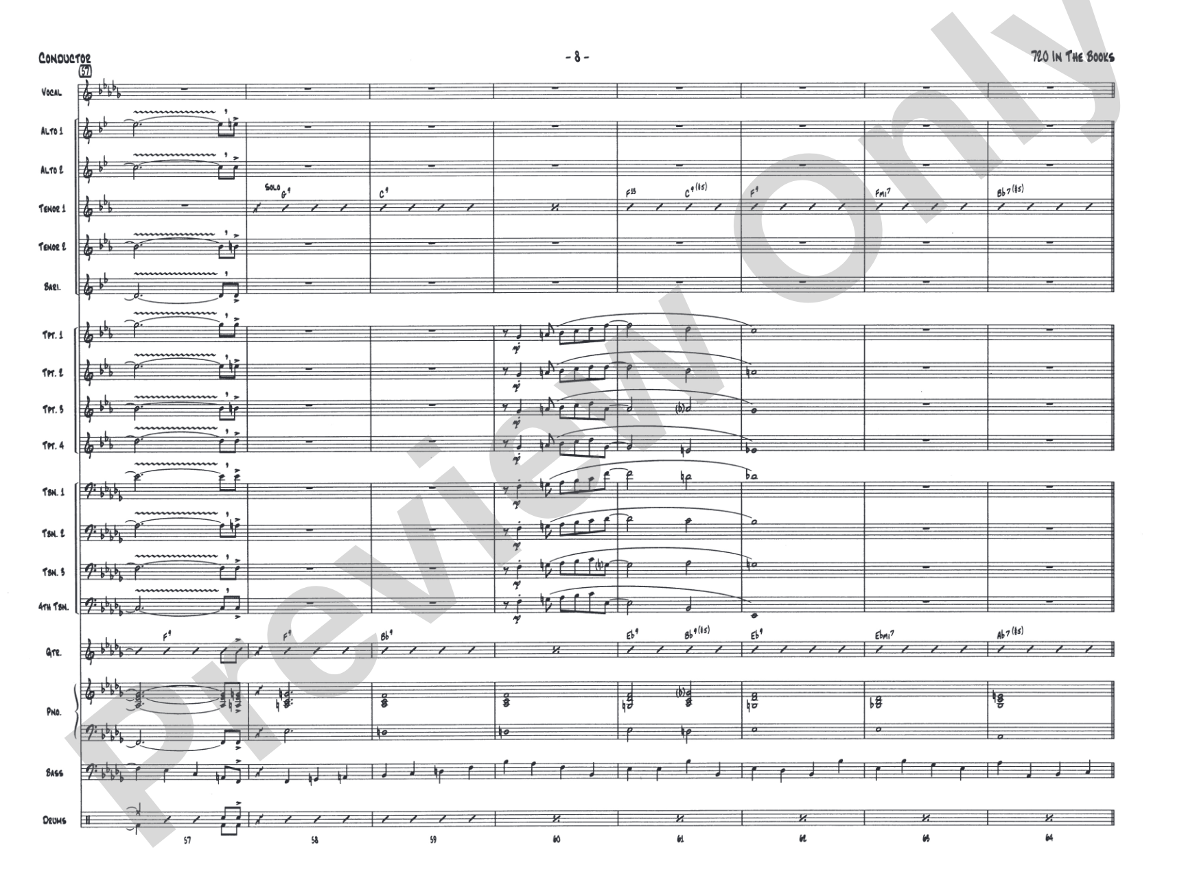 720 in the Books: Vocal Solo with Jazz Ensemble Conductor Score & Parts