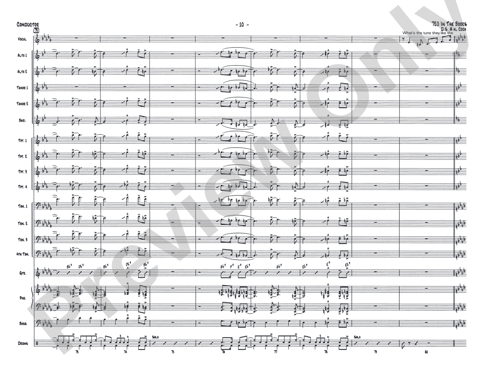 720 in the Books: Vocal Solo with Jazz Ensemble Conductor Score & Parts