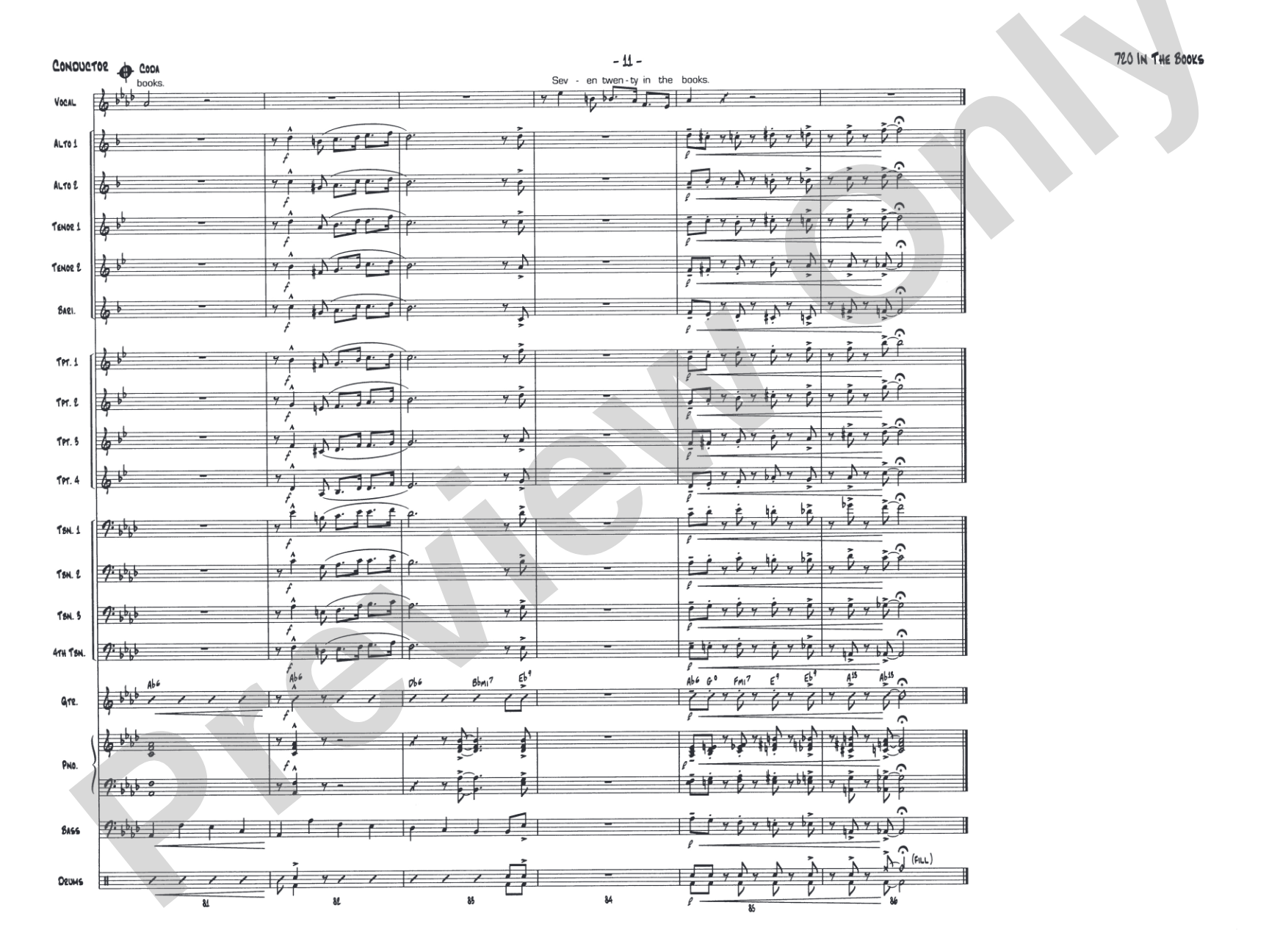 720 in the Books: Vocal Solo with Jazz Ensemble Conductor Score & Parts