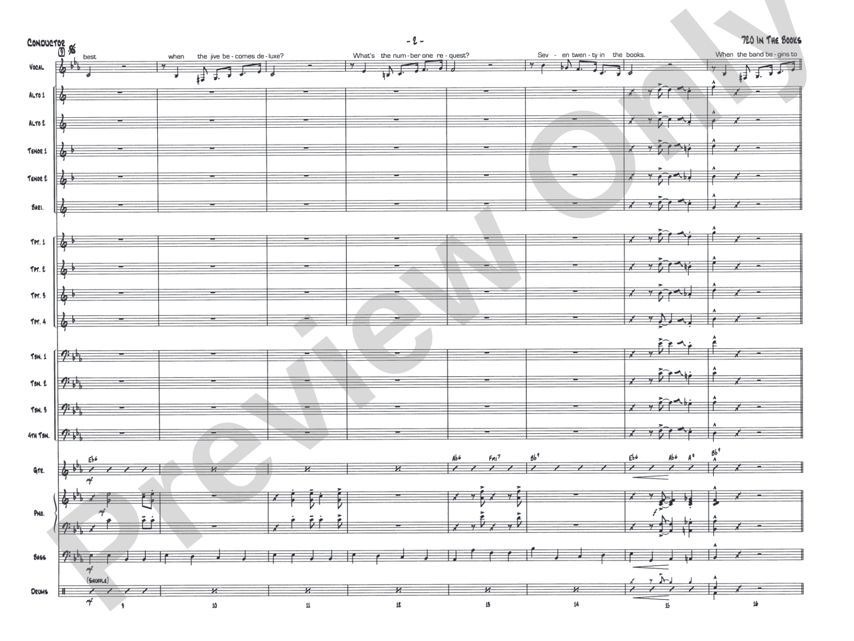 720 in the Books: Vocal Solo with Jazz Ensemble Conductor Score & Parts