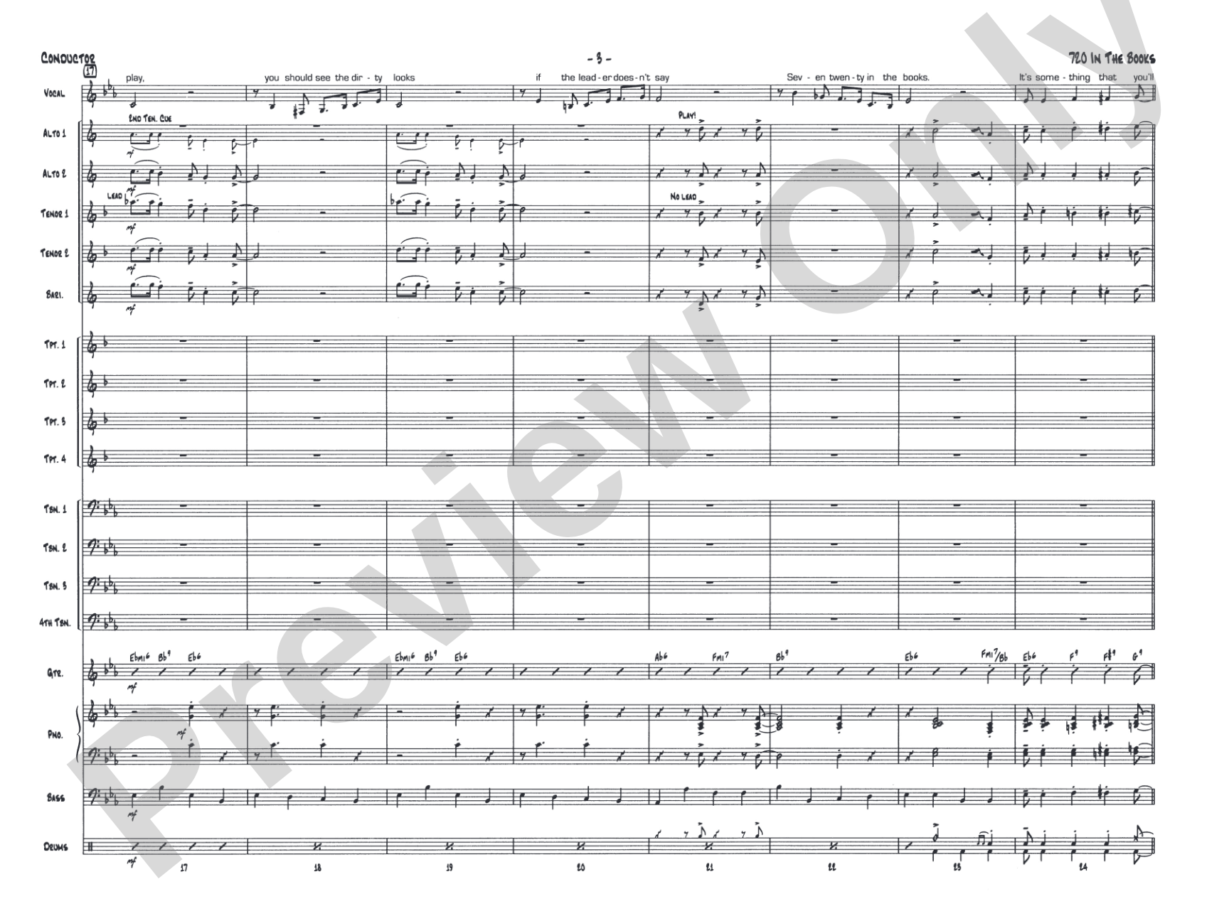 720 in the Books: Vocal Solo with Jazz Ensemble Conductor Score & Parts