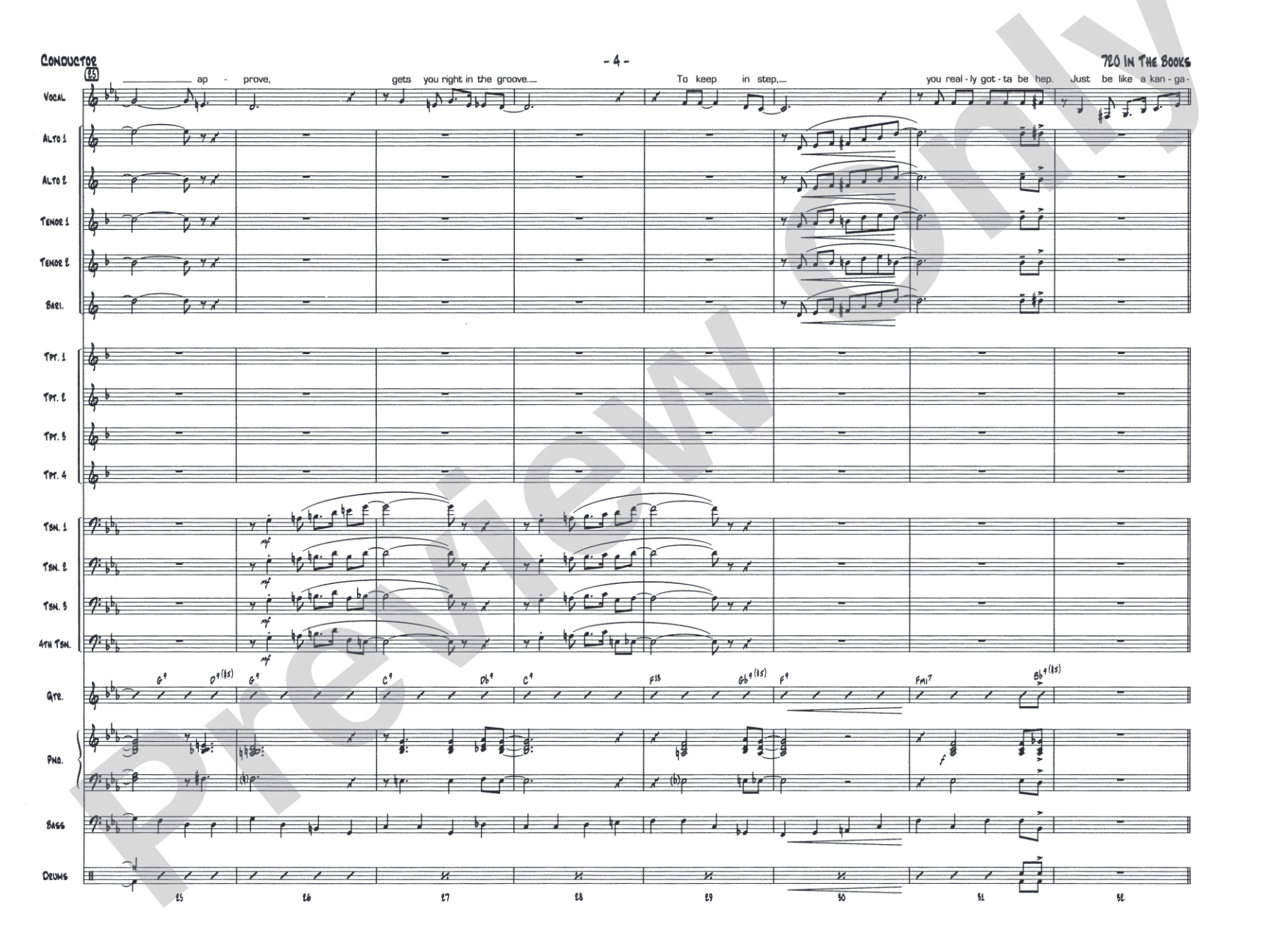 720 in the Books: Vocal Solo with Jazz Ensemble Conductor Score & Parts