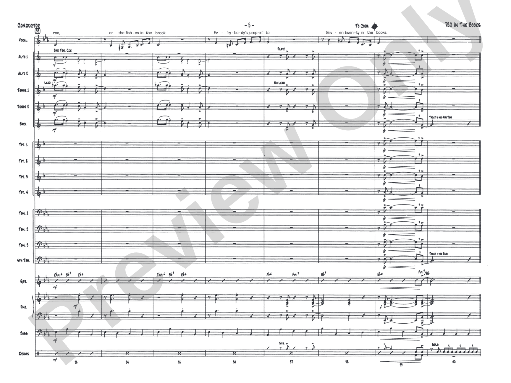 720 in the Books: Vocal Solo with Jazz Ensemble Conductor Score & Parts