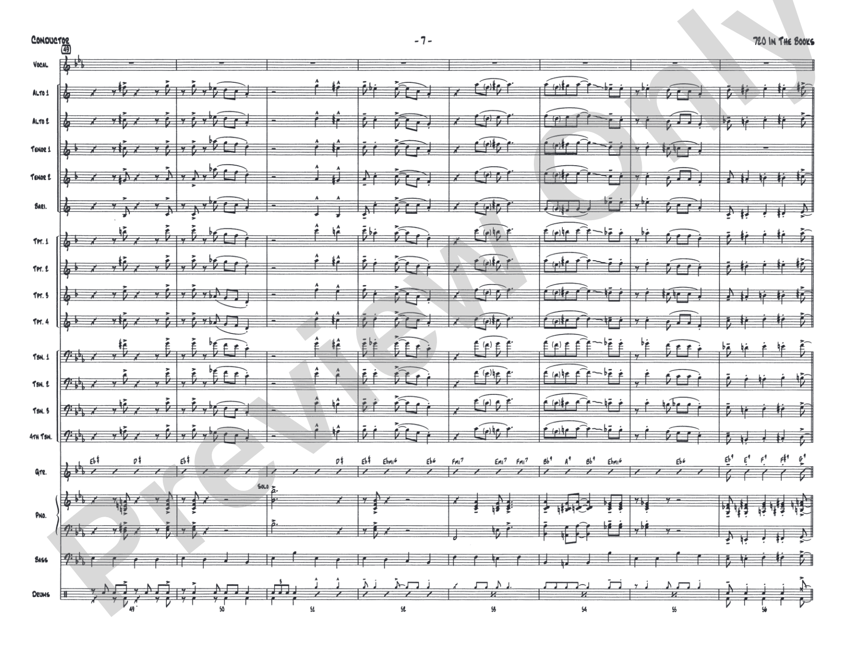 720 in the Books: Vocal Solo with Jazz Ensemble Conductor Score & Parts
