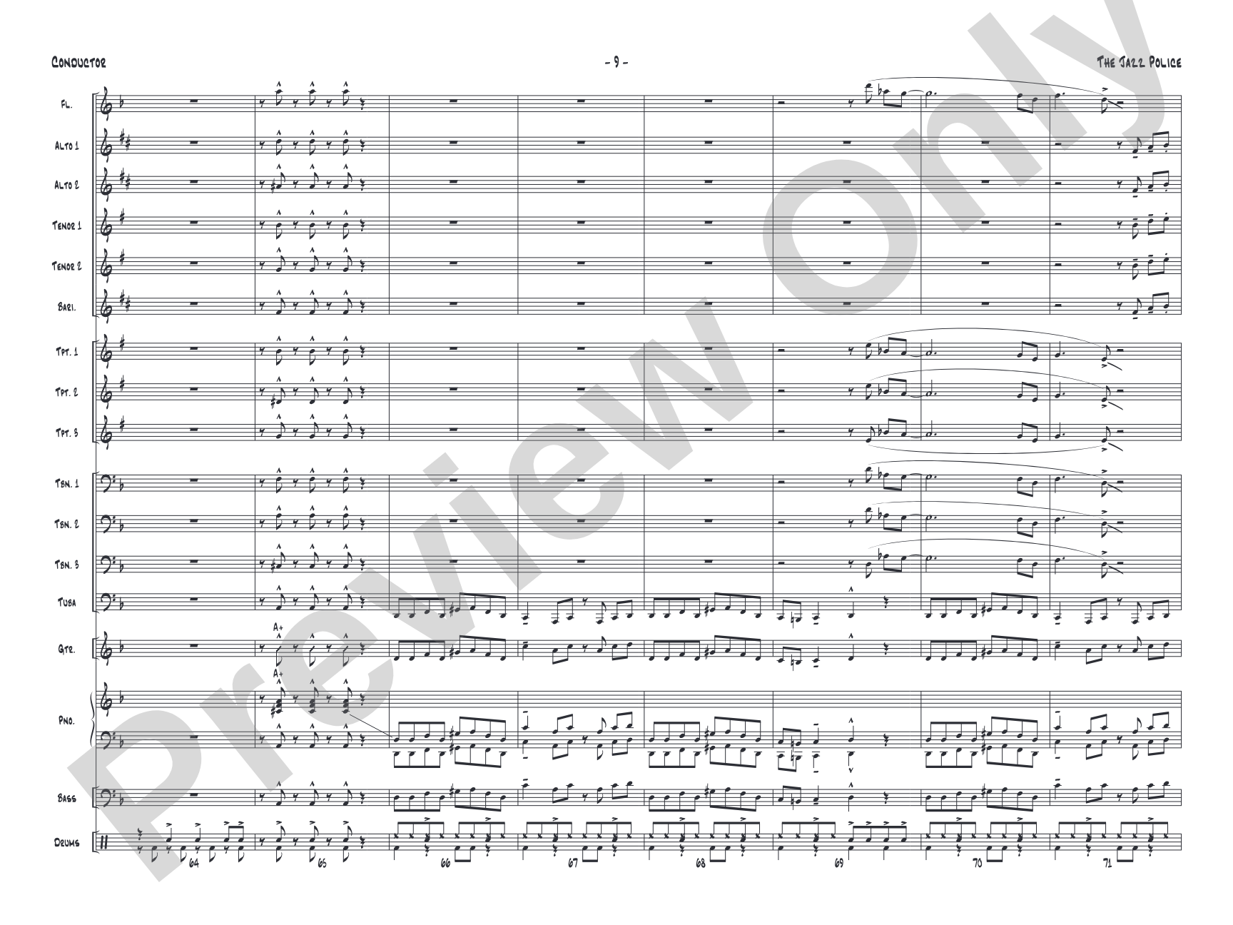 The Jazz Police: Jazz Ensemble Conductor Score & Parts