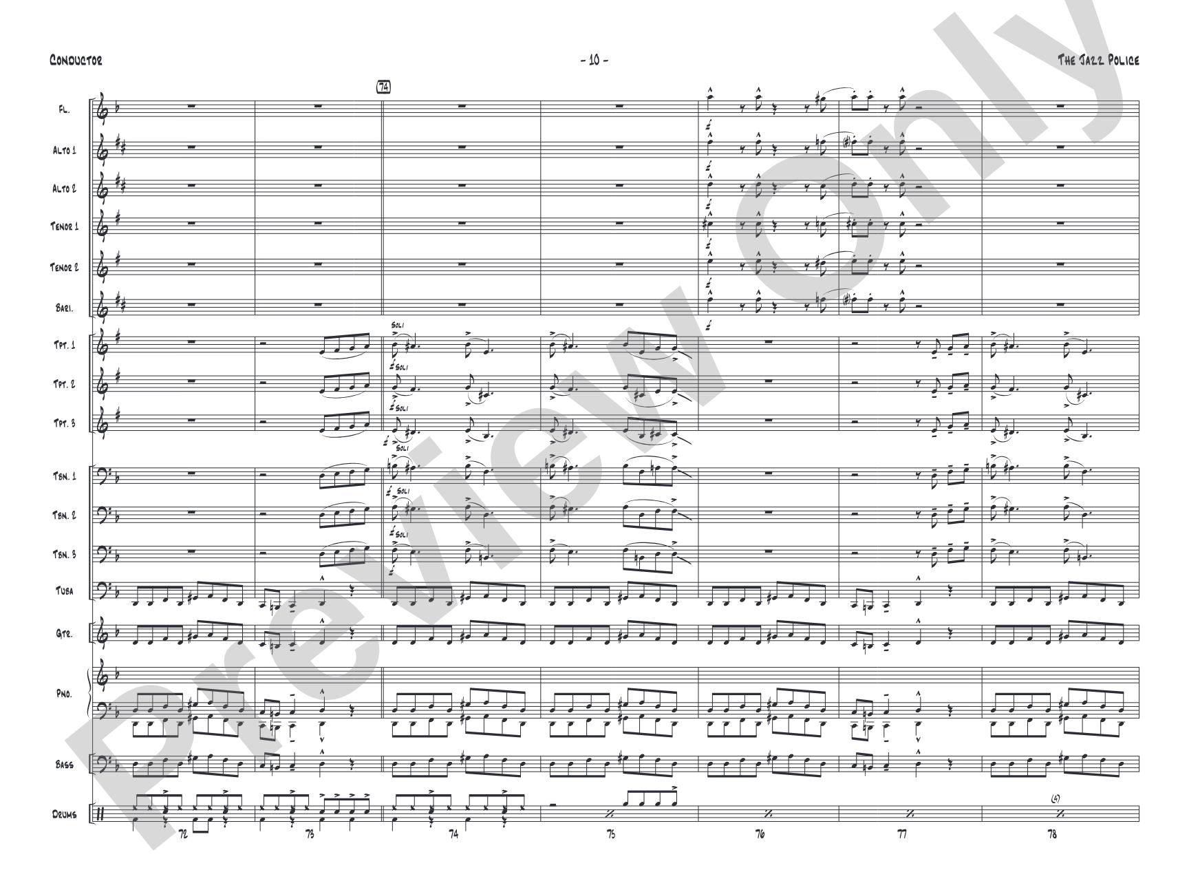 The Jazz Police: Jazz Ensemble Conductor Score & Parts