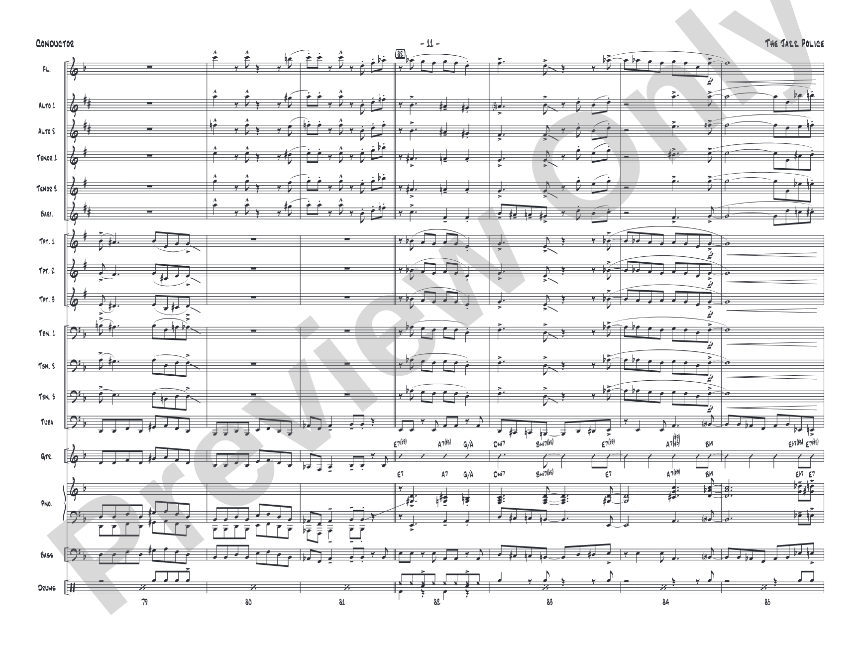 The Jazz Police: Jazz Ensemble Conductor Score & Parts
