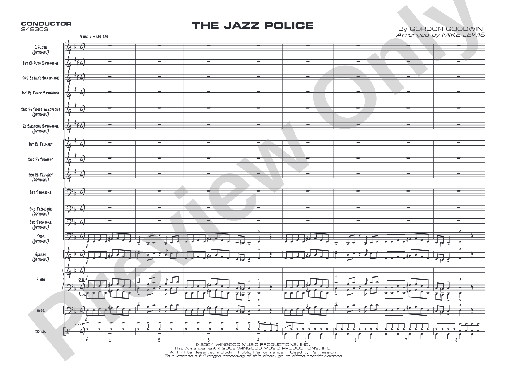 The Jazz Police: Jazz Ensemble Conductor Score & Parts
