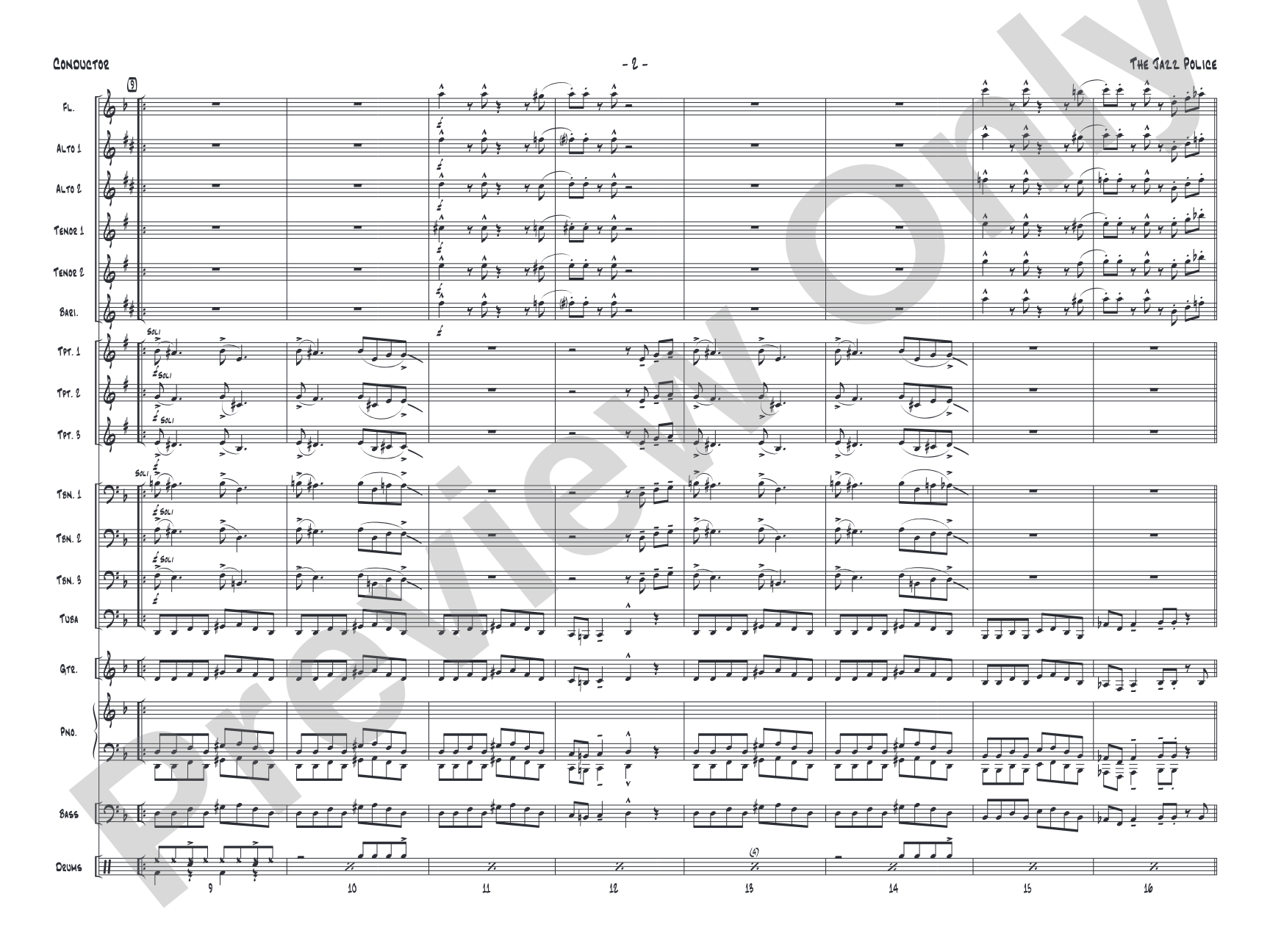 The Jazz Police: Jazz Ensemble Conductor Score & Parts