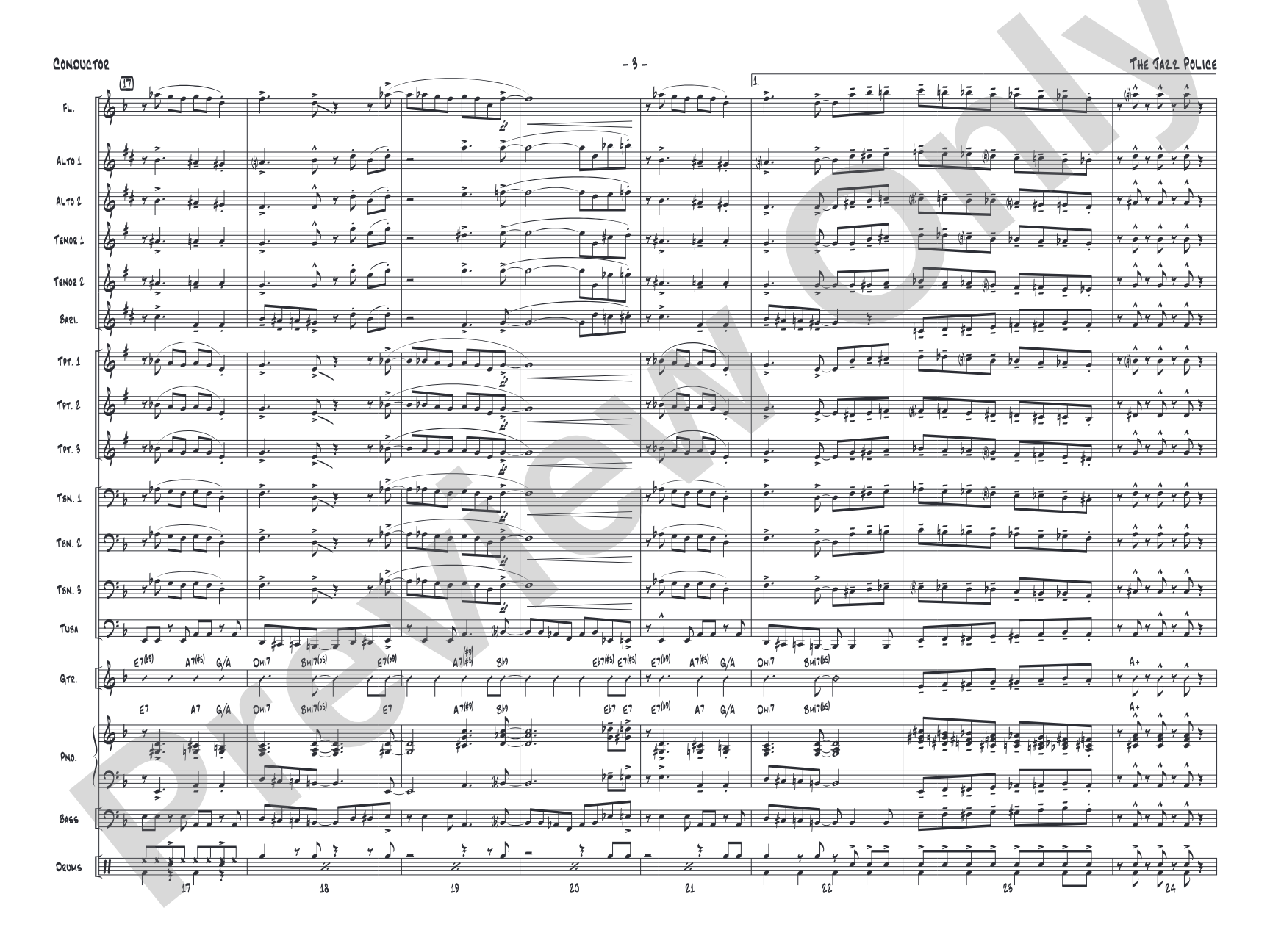 The Jazz Police: Jazz Ensemble Conductor Score & Parts