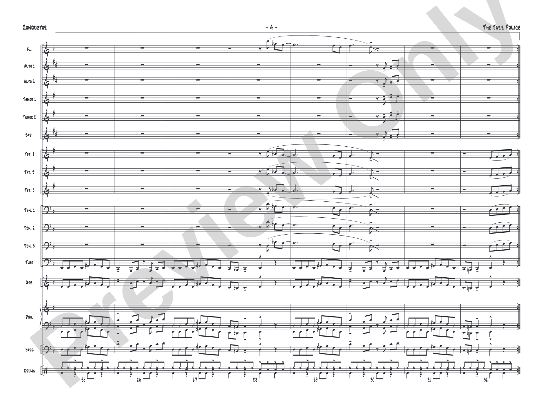 The Jazz Police: Jazz Ensemble Conductor Score & Parts