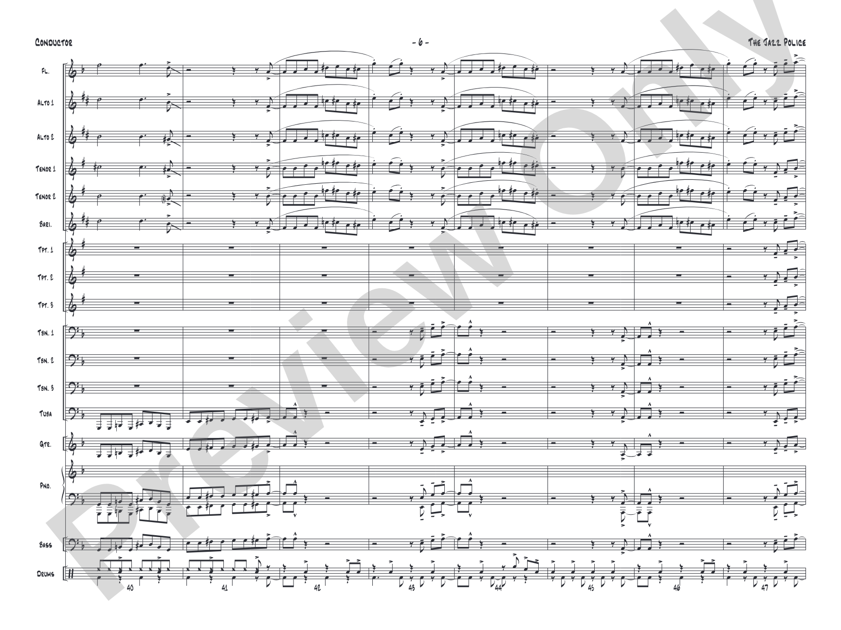 The Jazz Police: Jazz Ensemble Conductor Score & Parts