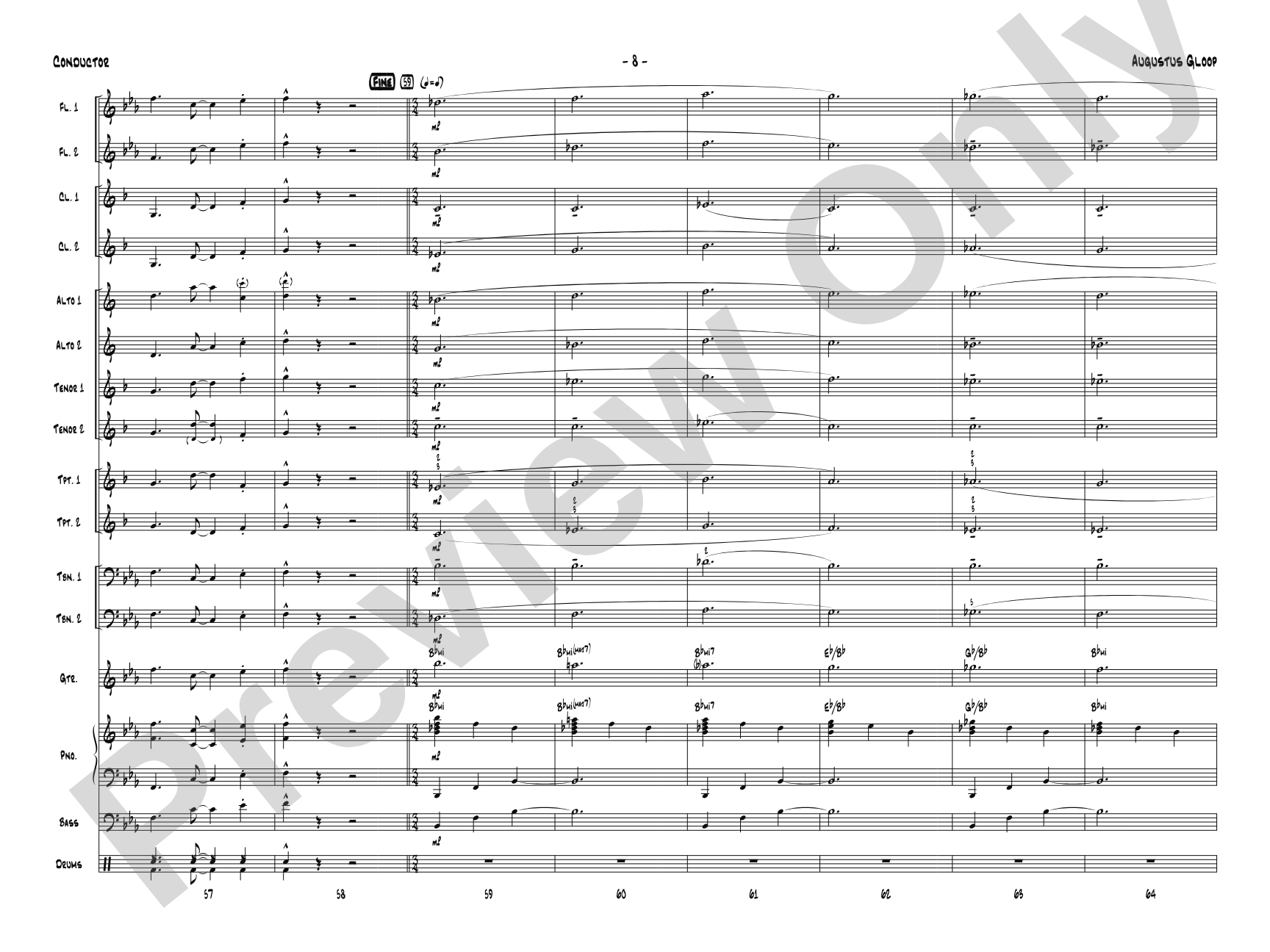 Augustus Gloop: Jazz Ensemble Conductor Score & Parts